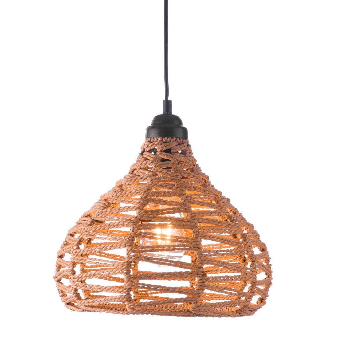 Natural Lantern Metal Dimmable Ceiling Light With Natural Shades