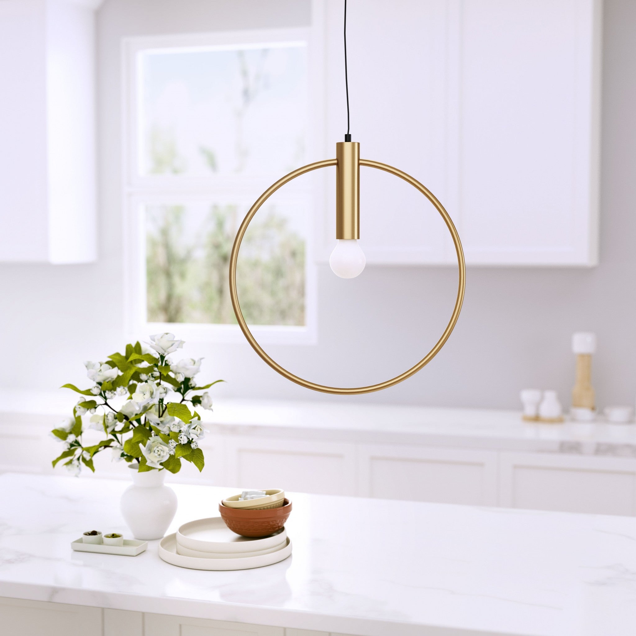 Gold Ring Metal Dimmable Chandelier