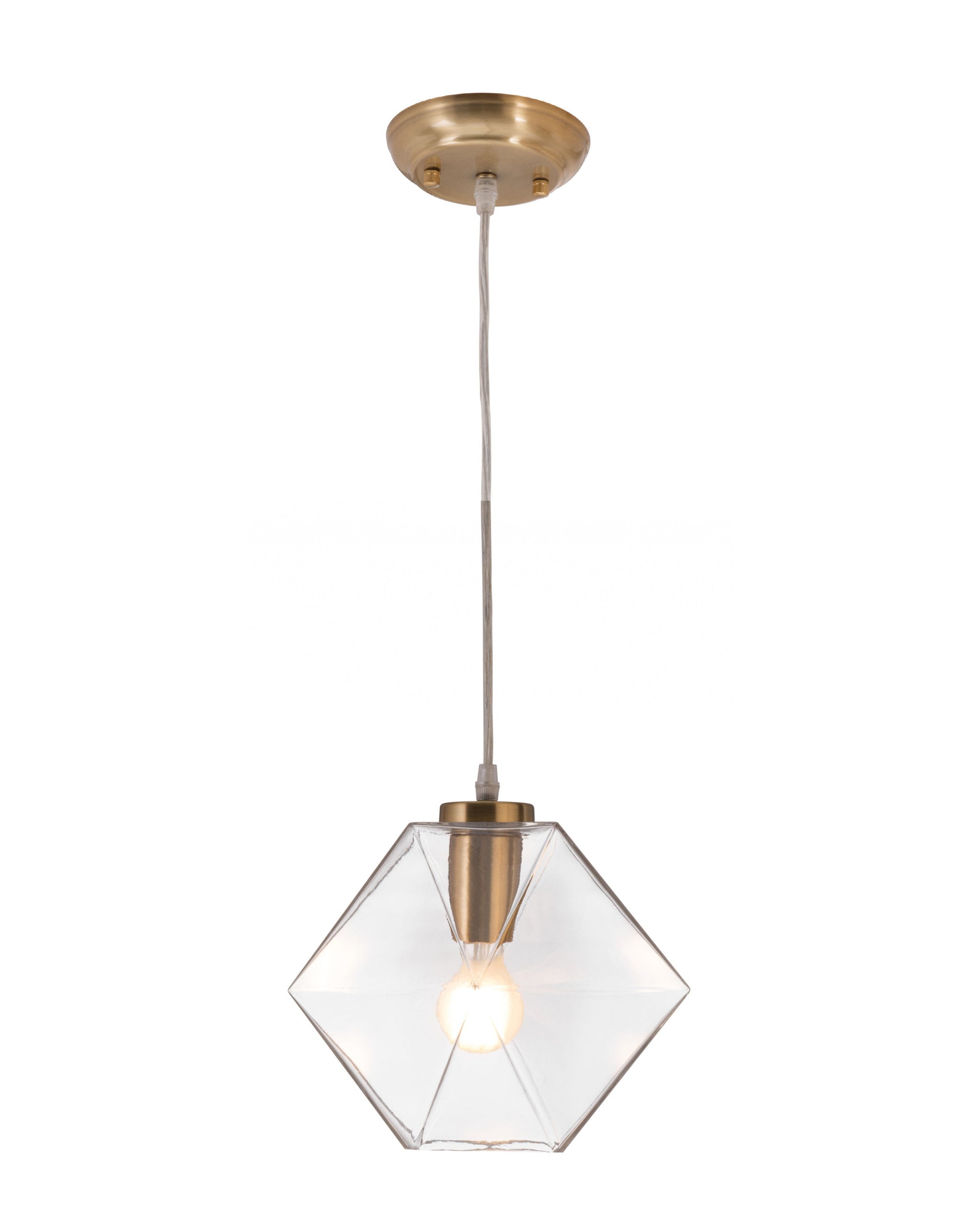 Gold Lantern Plastic Dimmable Ceiling Light With Clear Shades