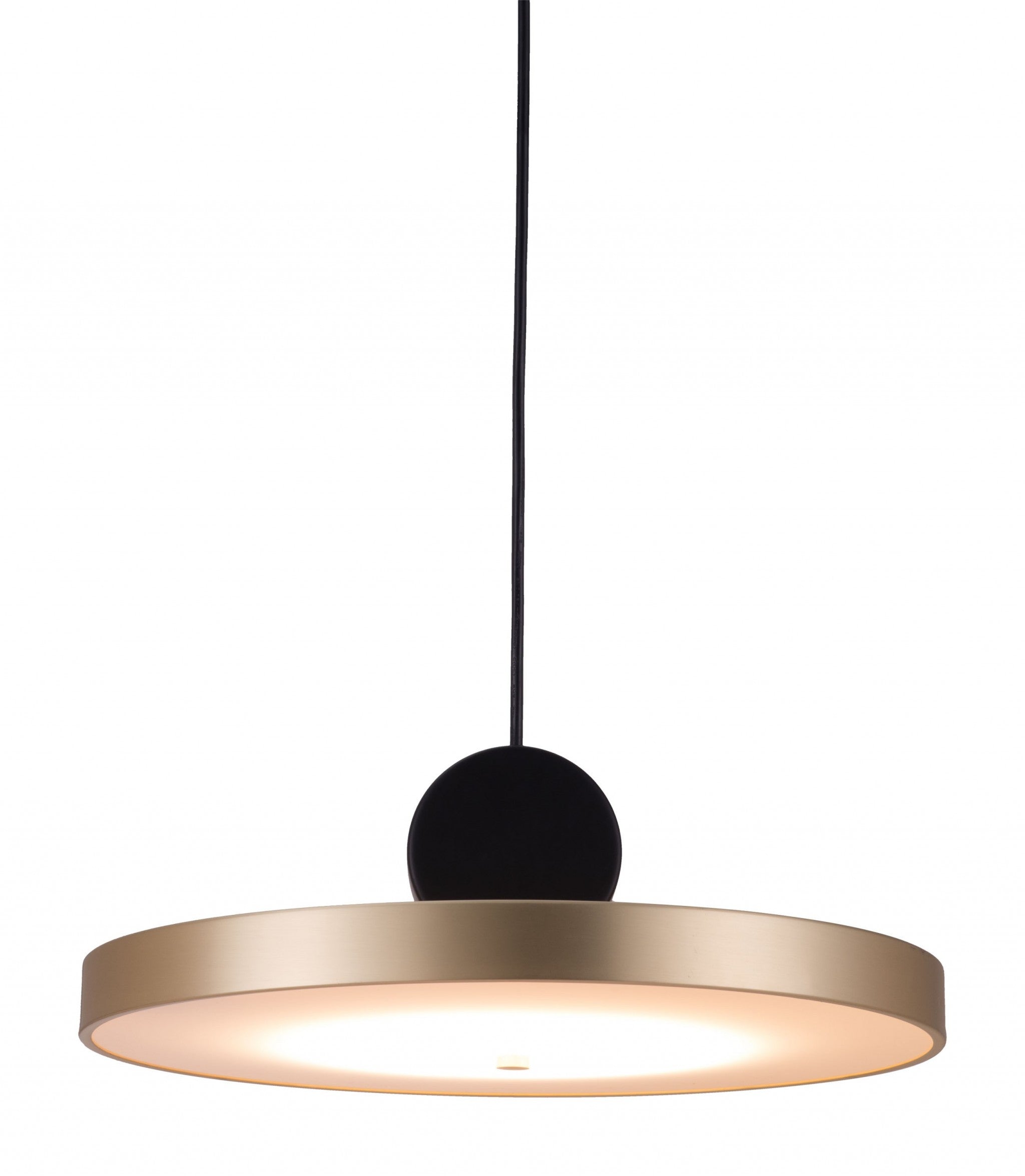Gold and Black Flat Shaded Metal LED Dimmable Ceiling Light