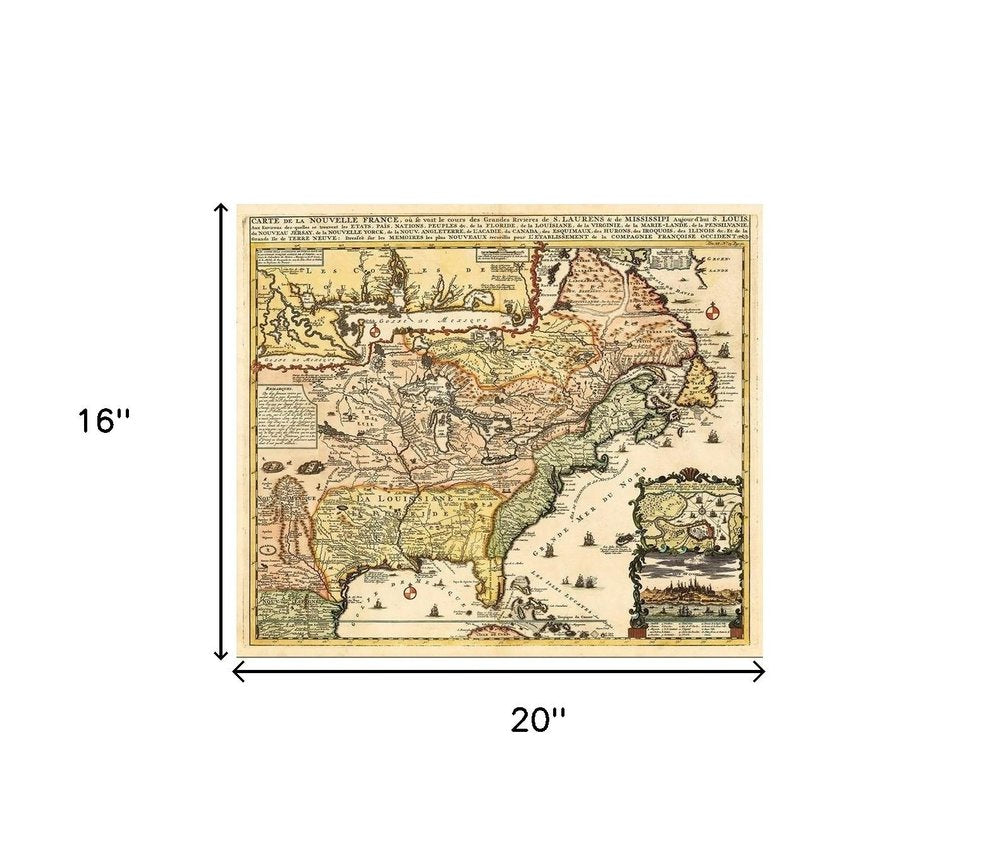 Vintage 1773 Map Of British Empire In North America Unframed Print Wall Art