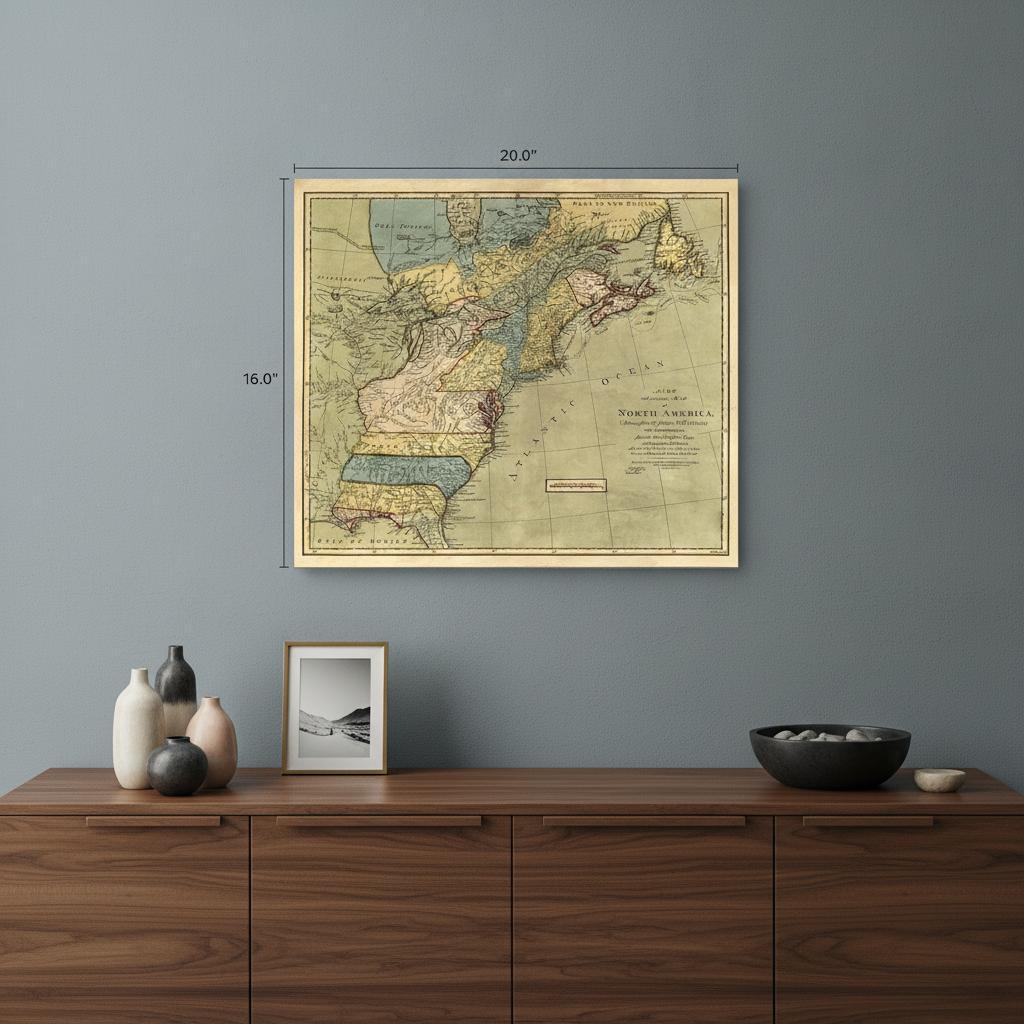 Vintage 1652 Map Of Early North America Unframed Print Wall Art