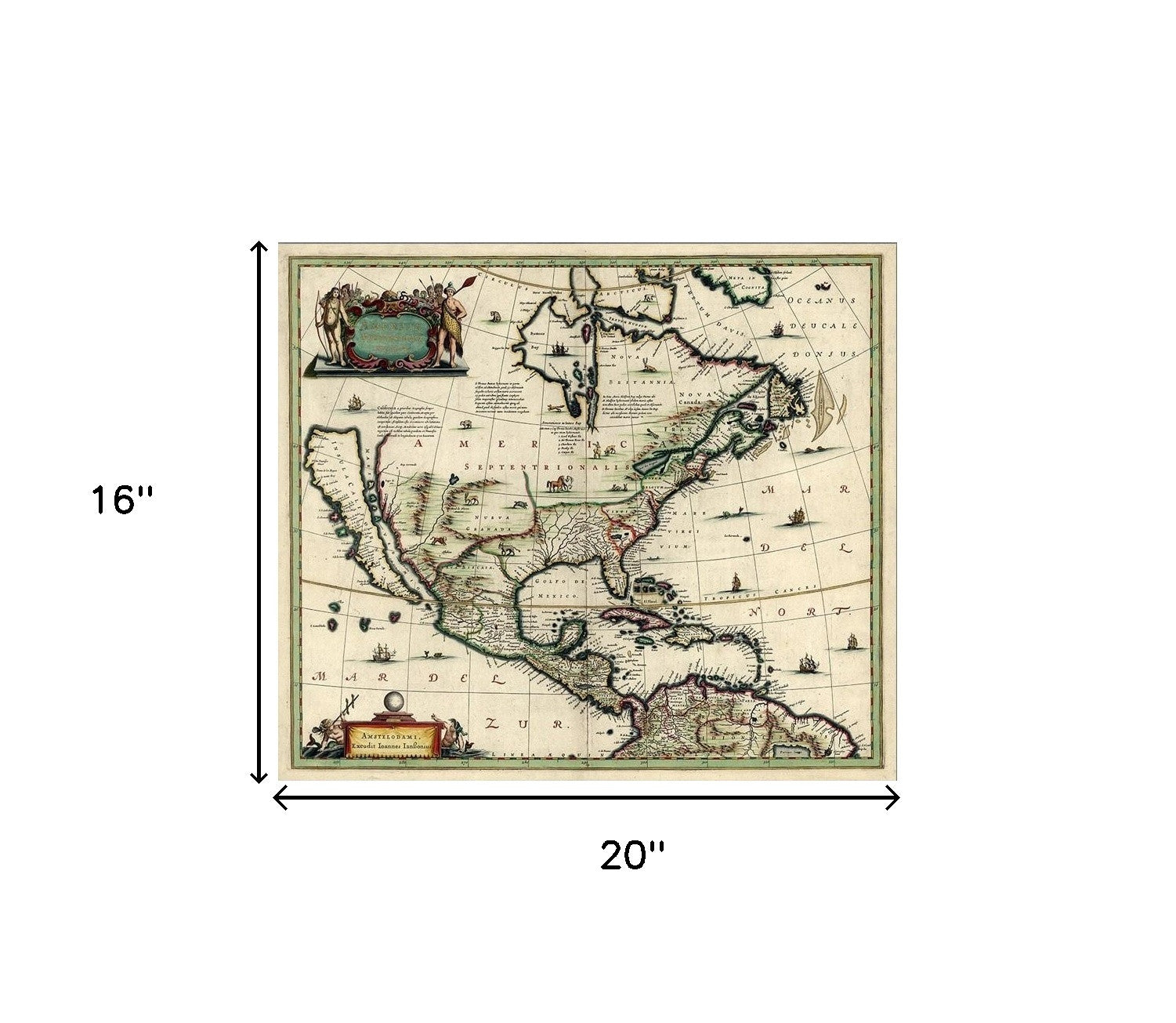 Vintage 1846 Map Of Mexico Unframed Print Wall Art