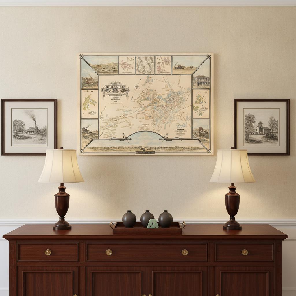 20" X 28" Map Of Tombstone Mining District Vintage Travel Poster Wall Art