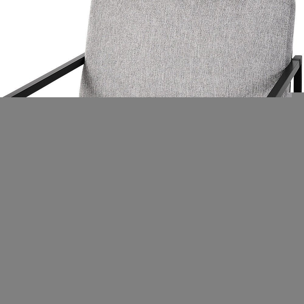 33" Gray and Black Fabric Wingback Chair