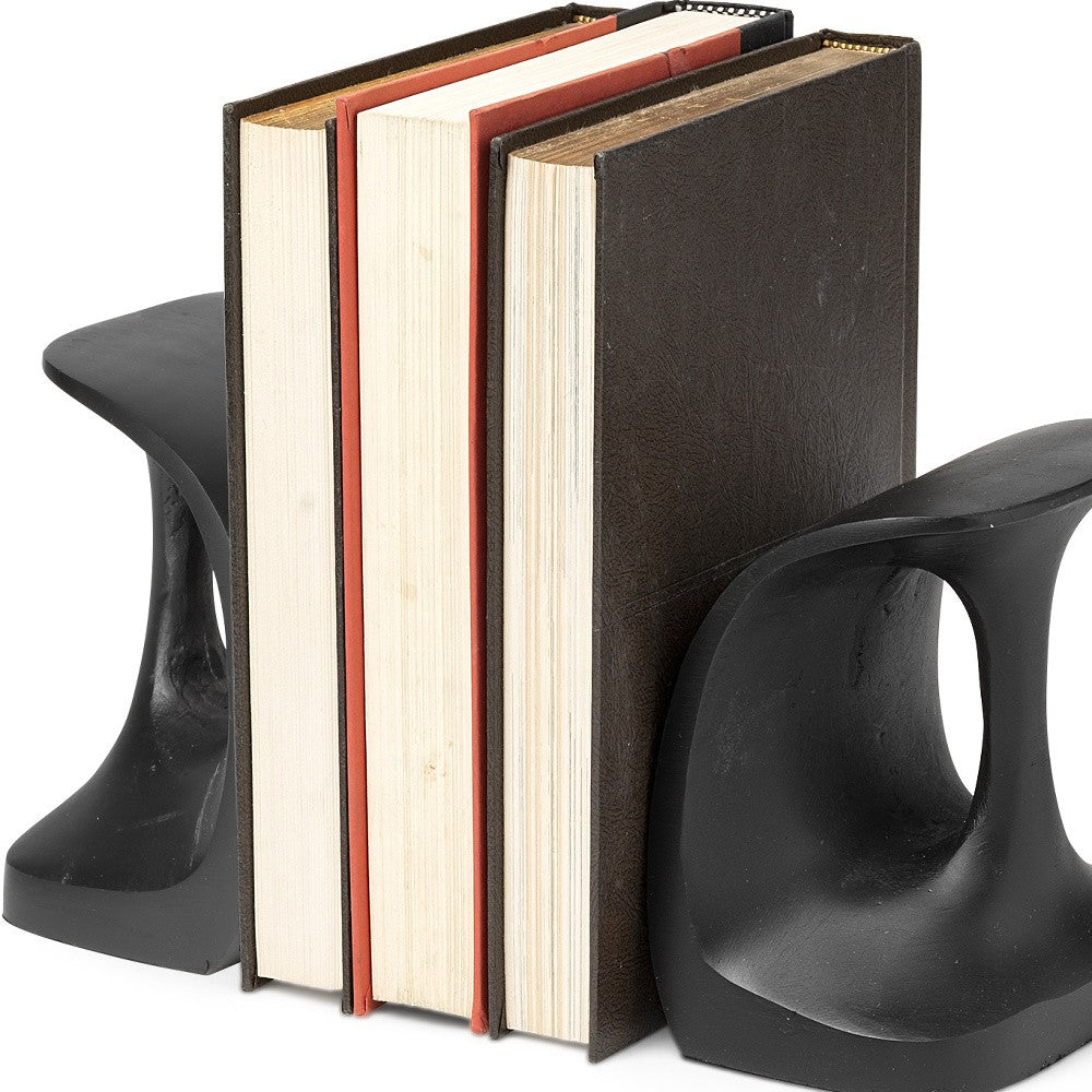 Cobbler's Tool Matte Black Metal Bookends