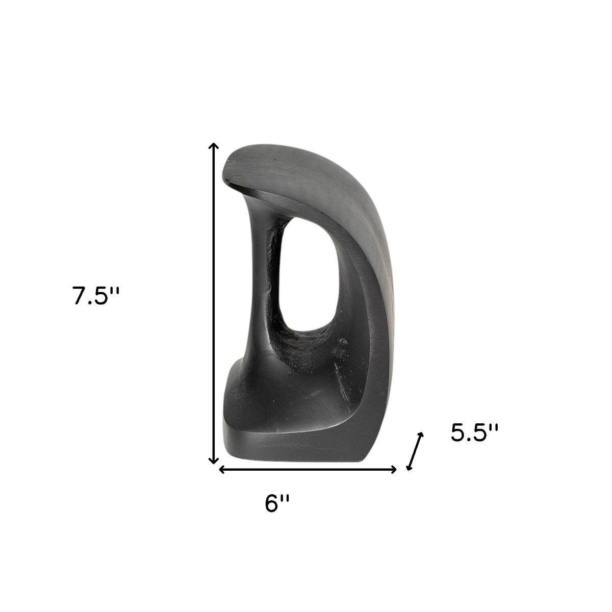 Set of Two 6" Black Metal Decorative Bookends