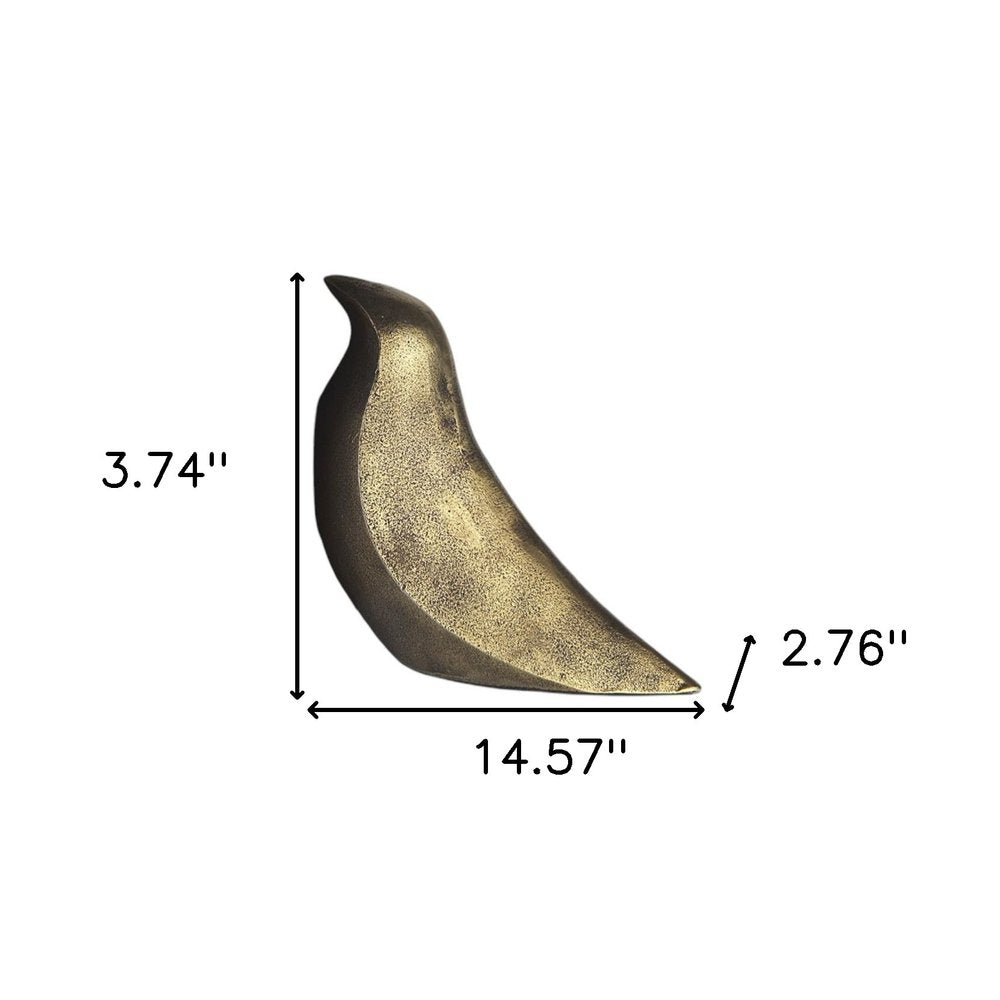 Set of Two 3" Gold Metal Bird Decorative Bookends