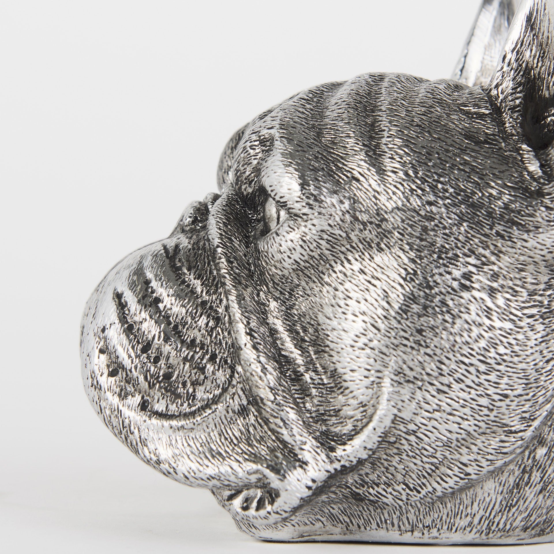 Antiqued Silver Pug Shaped Bookends