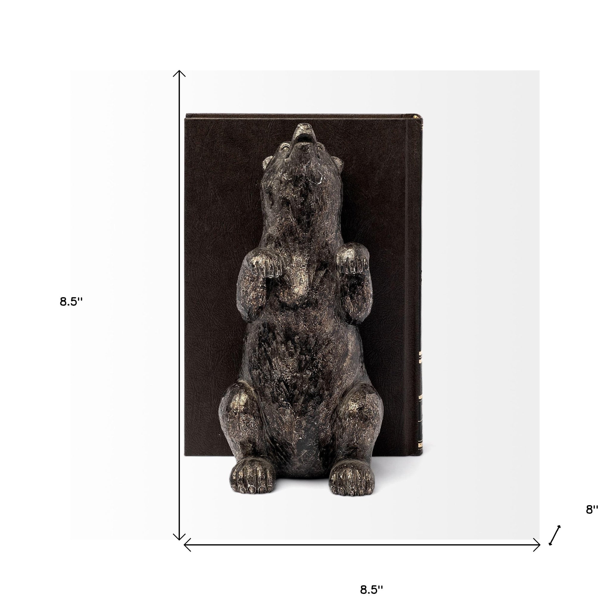 Metallic Tone Grizzly Bear Bookends