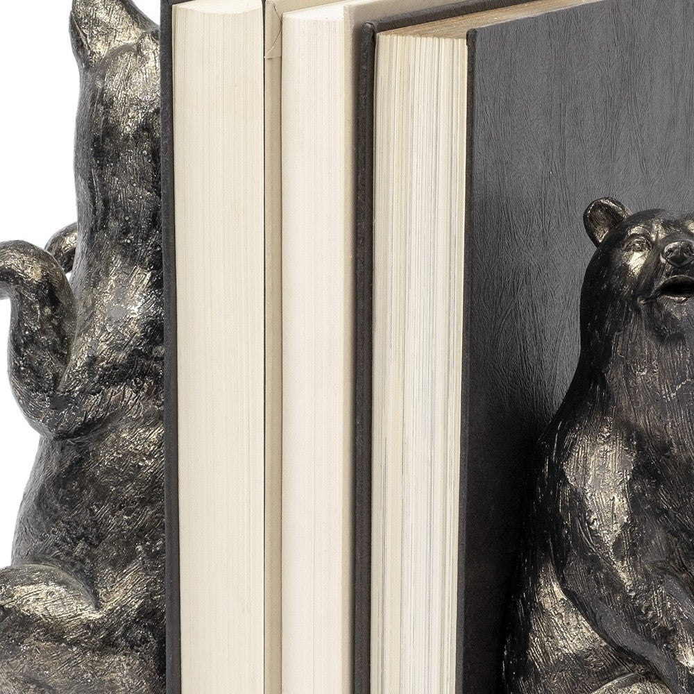 Metallic Tone Grizzly Bear Bookends