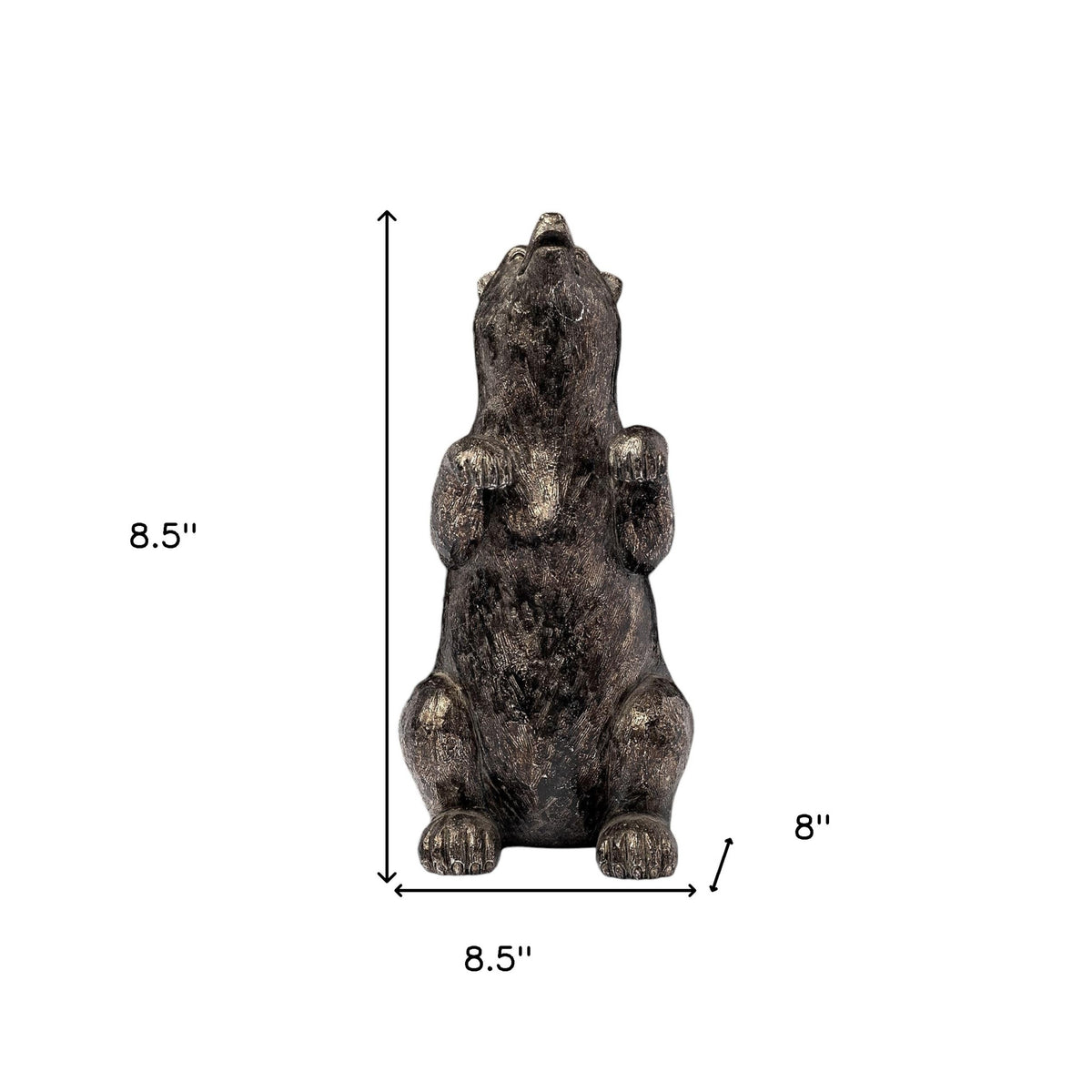 Set of Two Gray Resin Bear Decorative Bookends