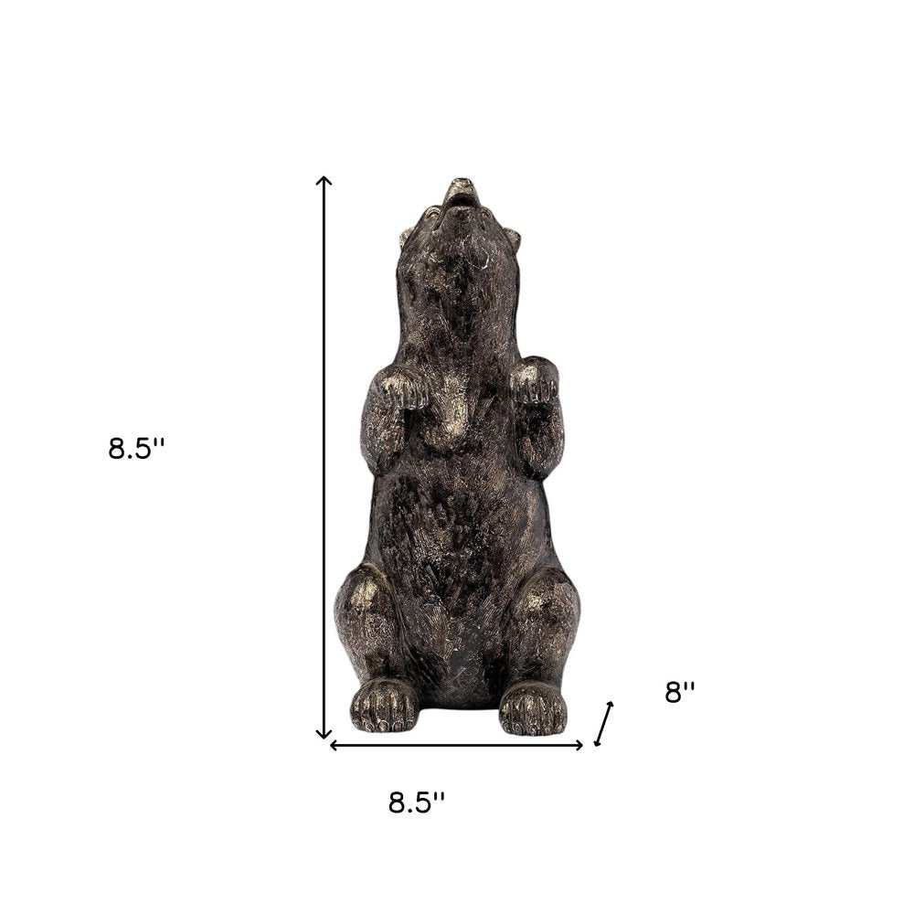 Set of Two Gray Resin Bear Decorative Bookends