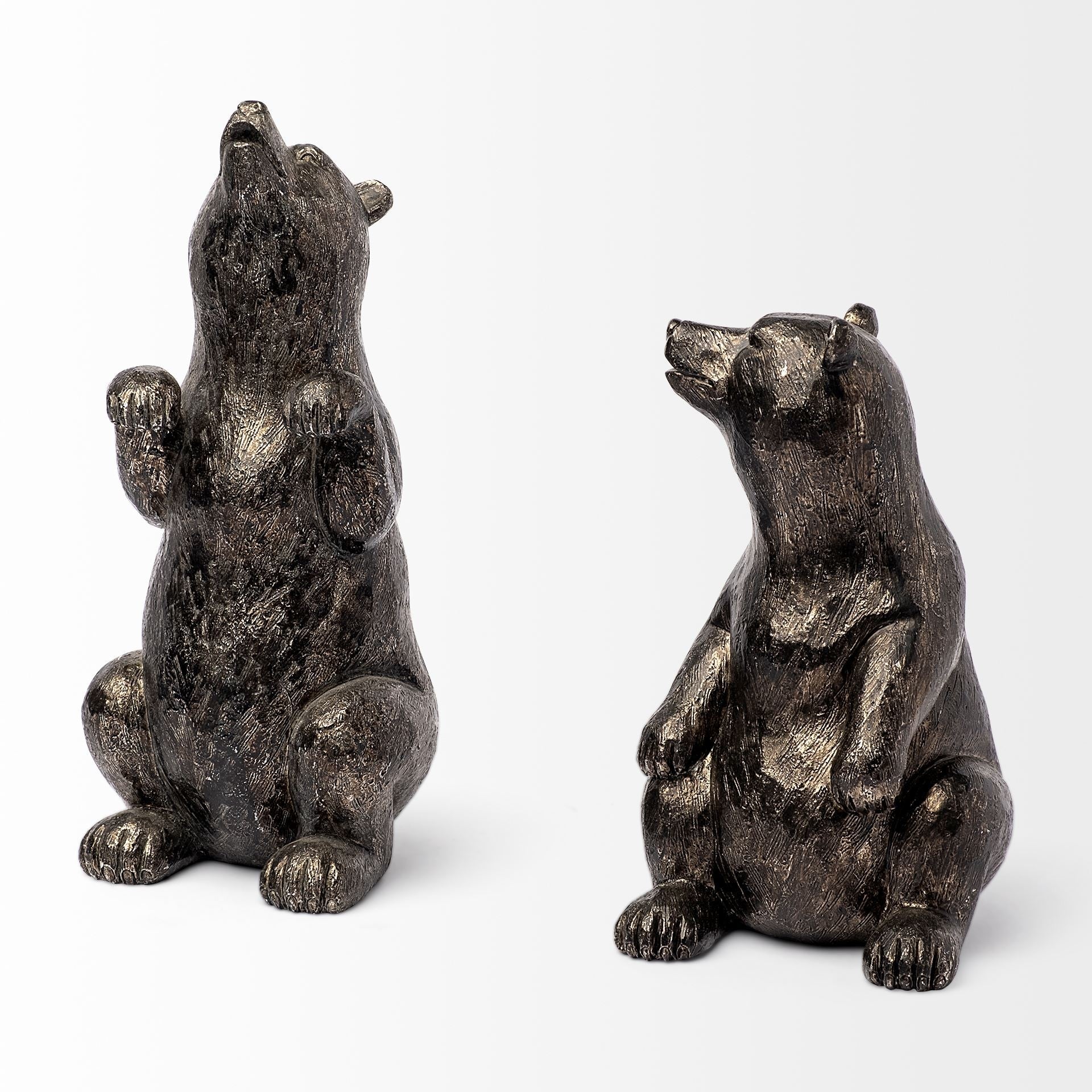 Metallic Tone Grizzly Bear Bookends