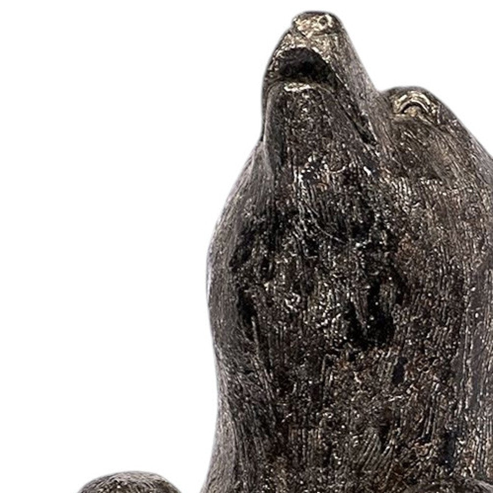 Set of Two Gray Resin Bear Decorative Bookends