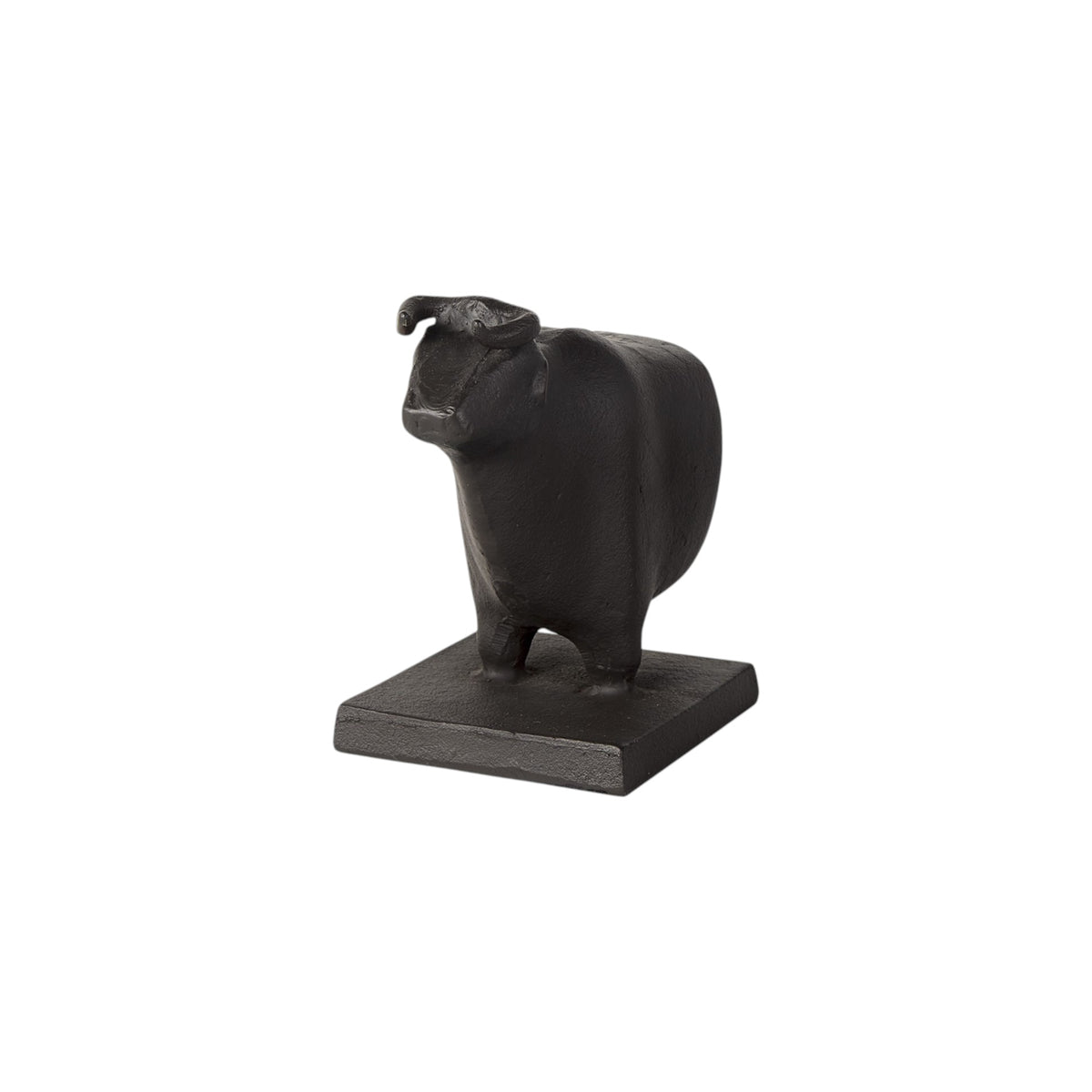 Set of Two 7" Black Fabric Bull Decorative Bookends