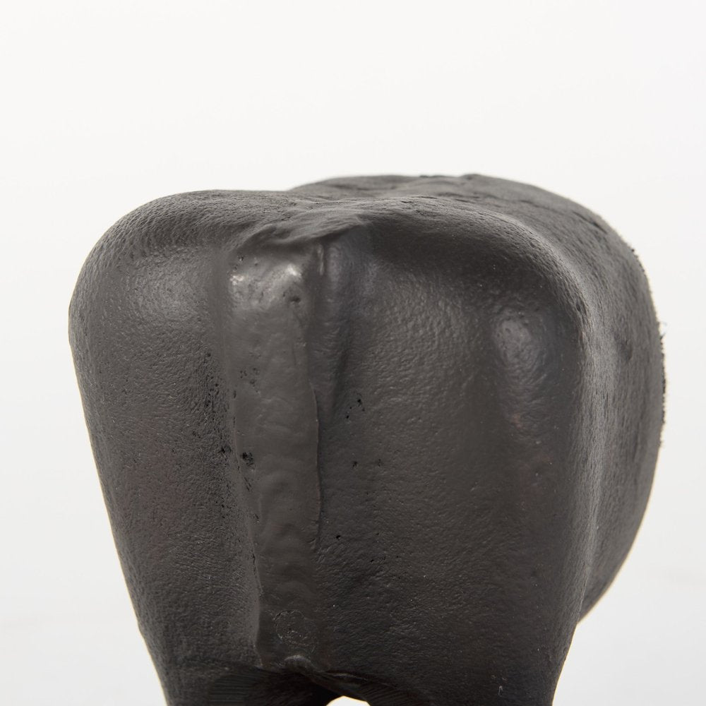 Set of Two 7" Black Fabric Bull Decorative Bookends