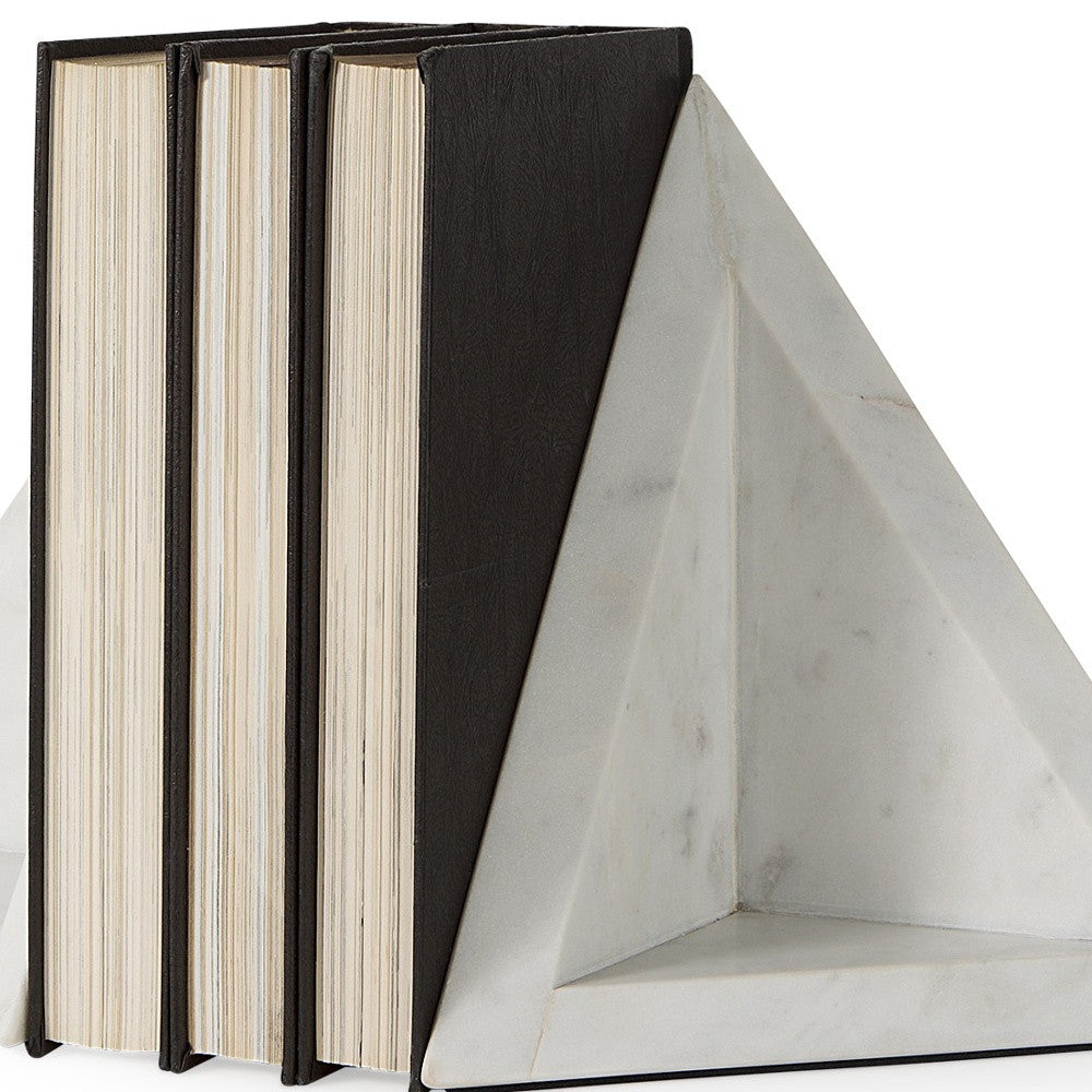 3D Modern Triangle Marble Bookends