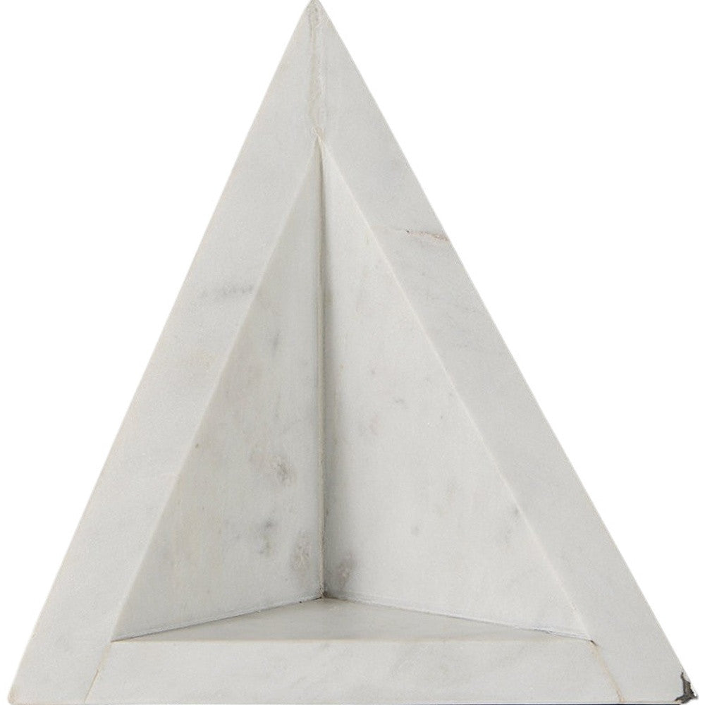 Set of Two White Marble Decorative Bookends