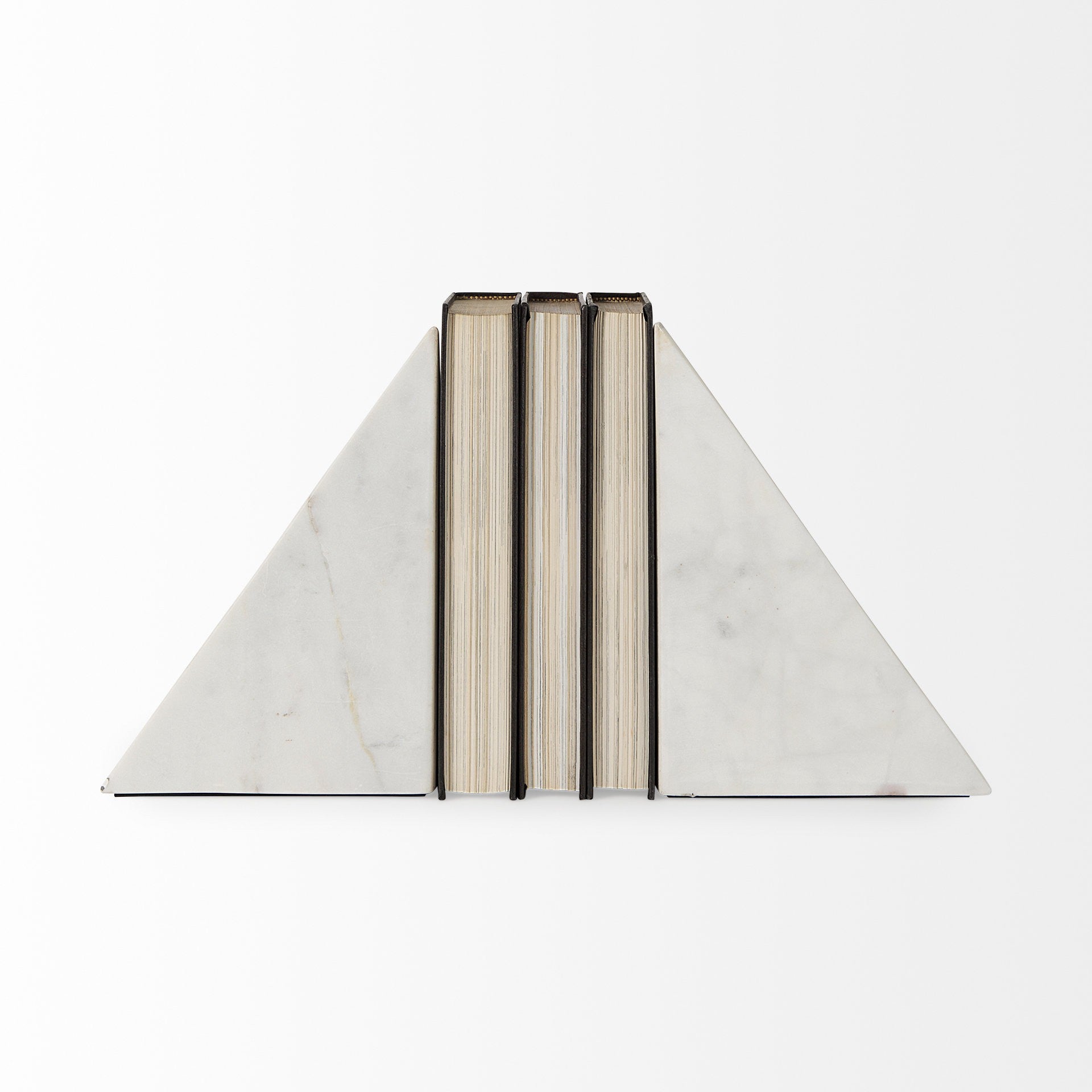 3D Modern Triangle Marble Bookends