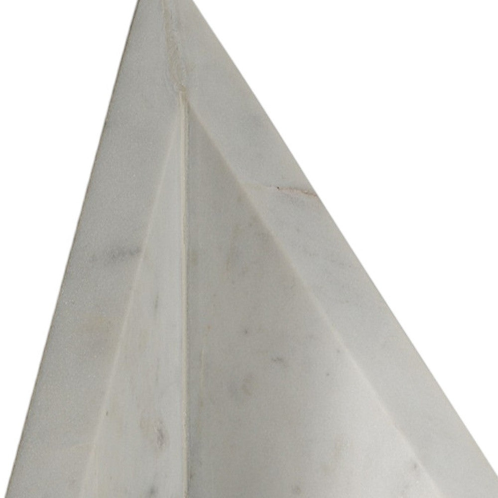 Set of Two White Marble Decorative Bookends