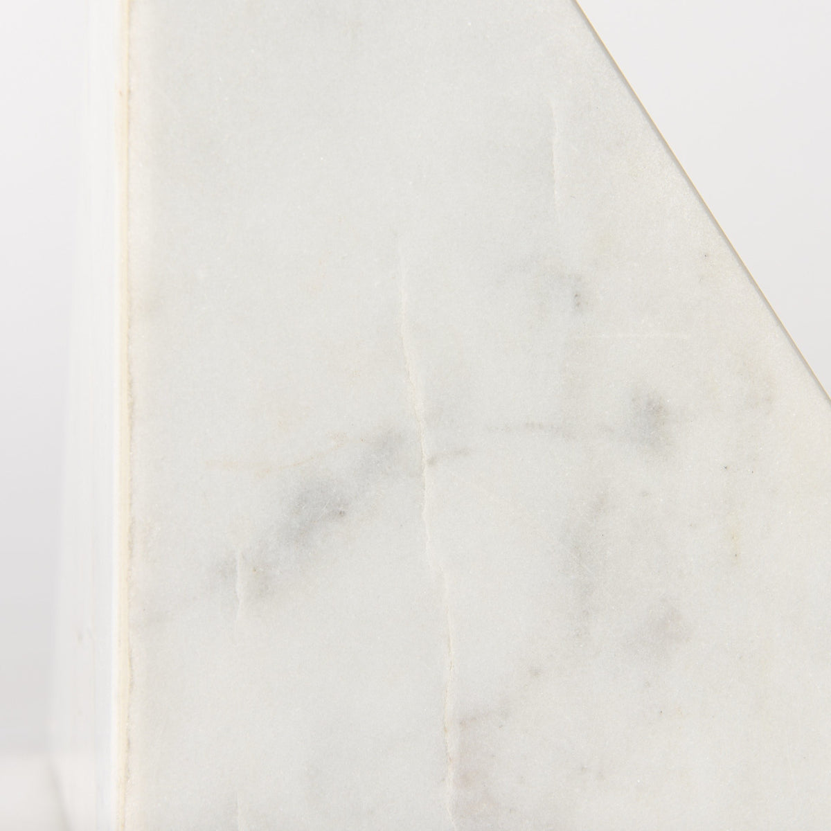 Set of Two White Marble Decorative Bookends