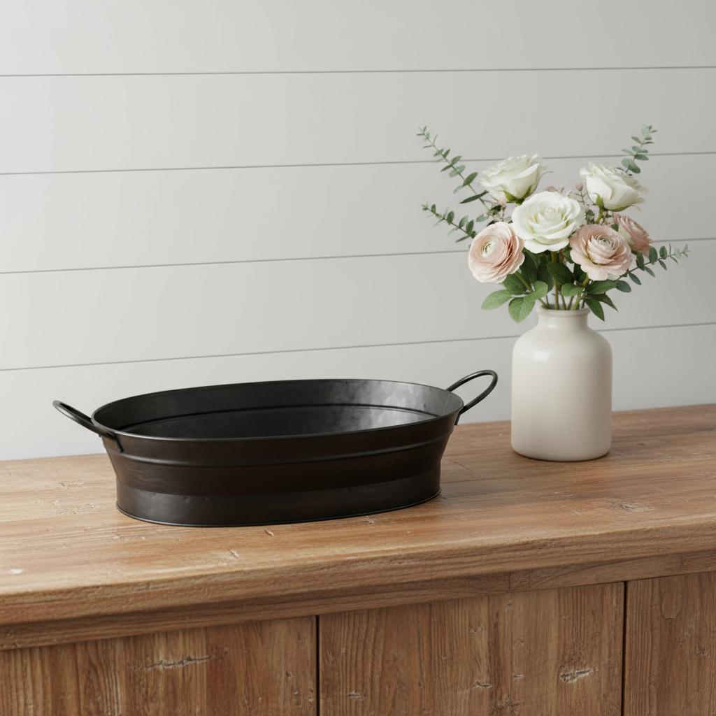 14" Black Metal Basket