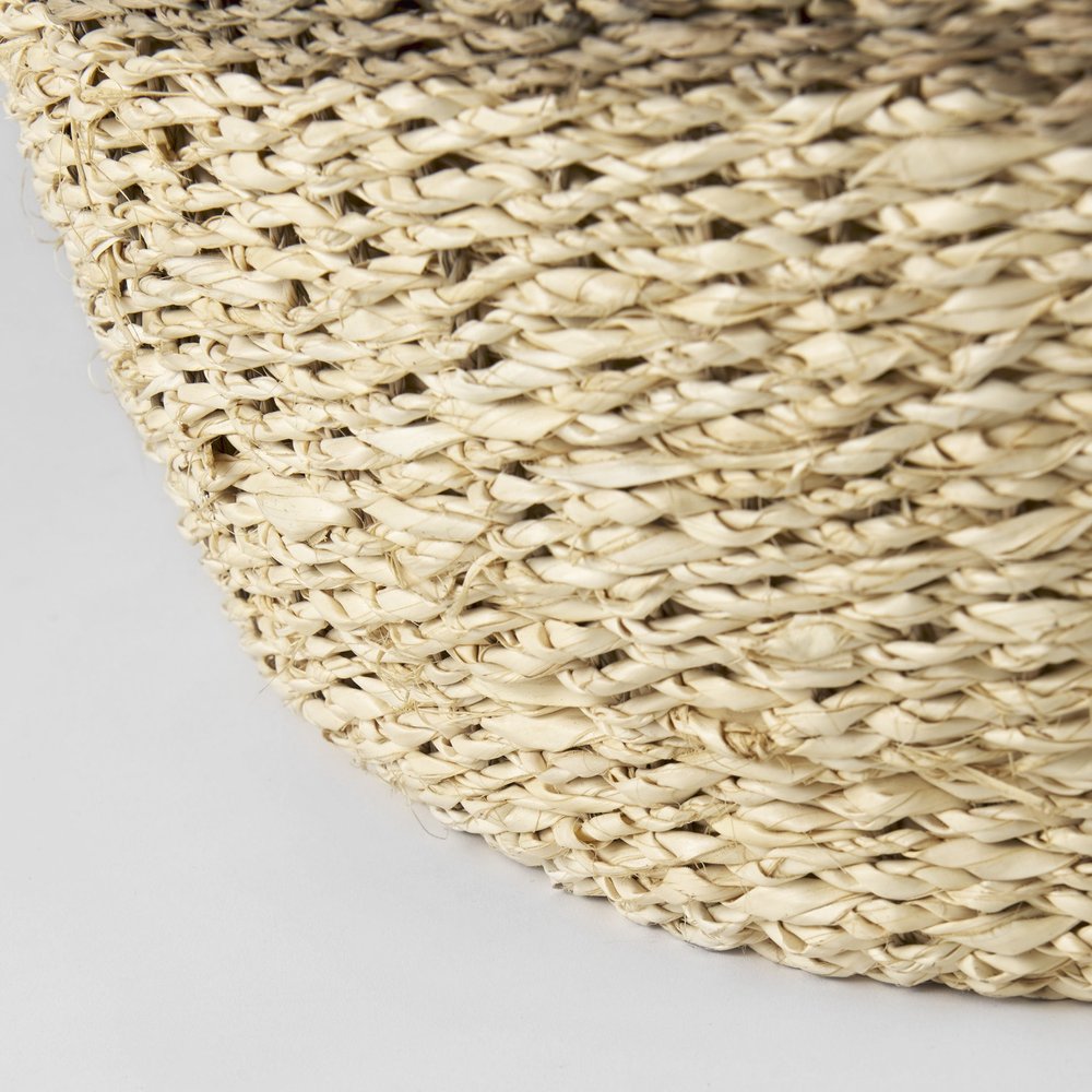 Set of Three Natural And Brown Wicker Basket