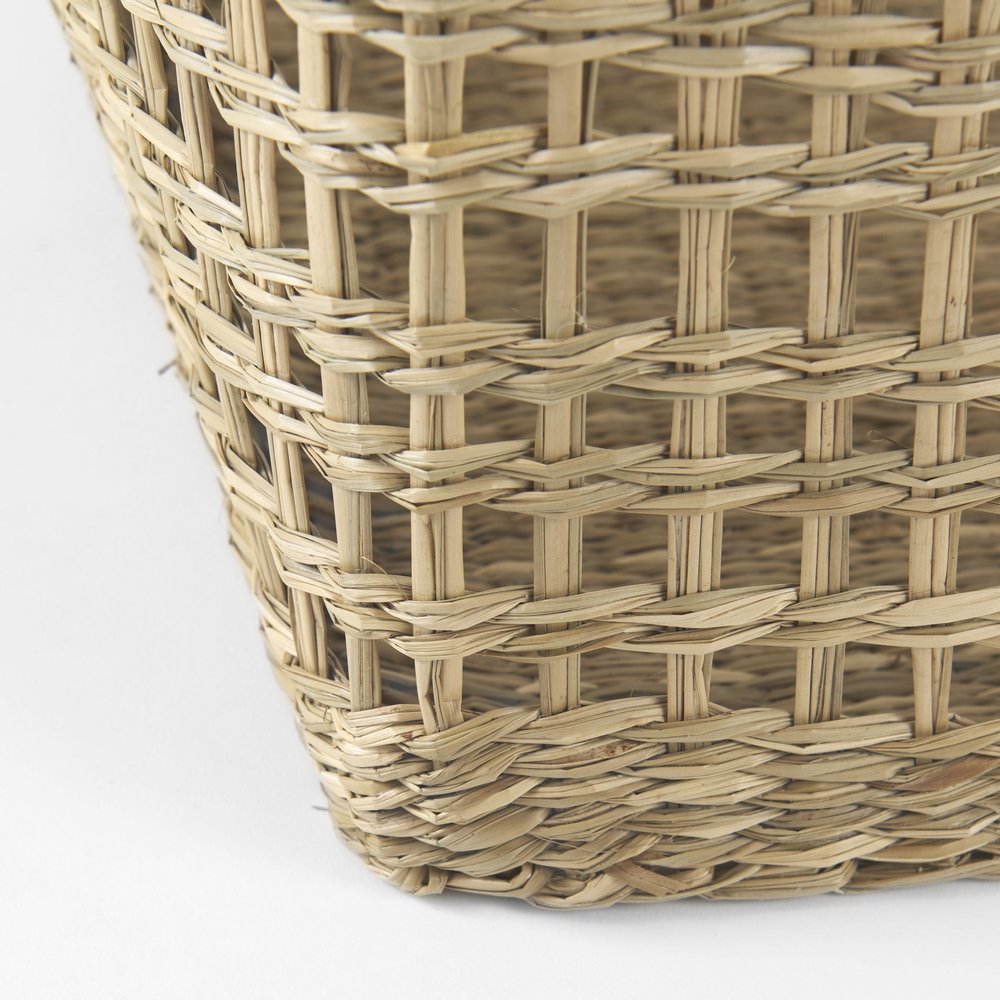 Set of Two Brown Wicker Basket