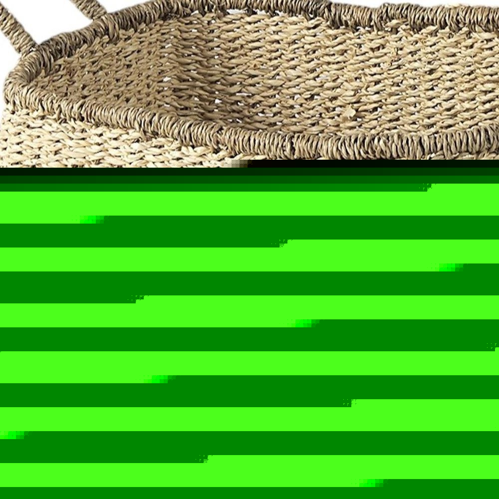 Set of Two Natural And Black Rattan Basket