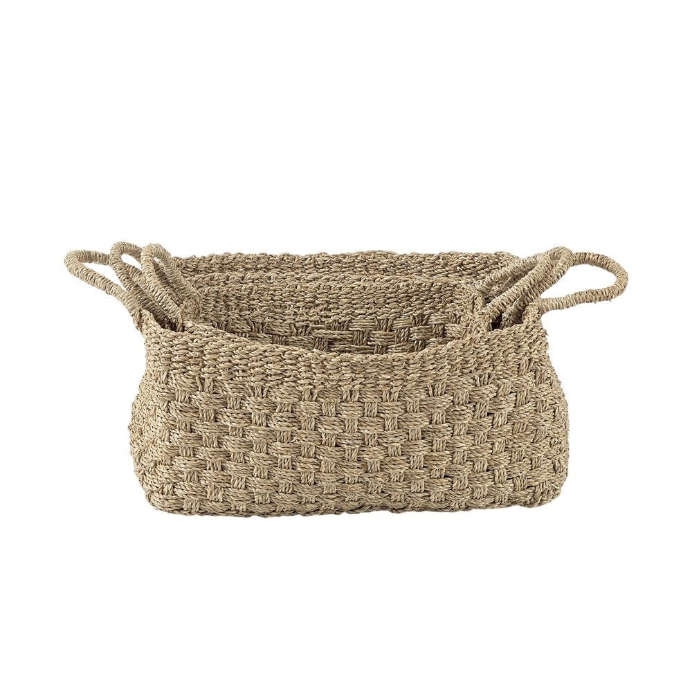 Set of Three Natural Wicker Basket