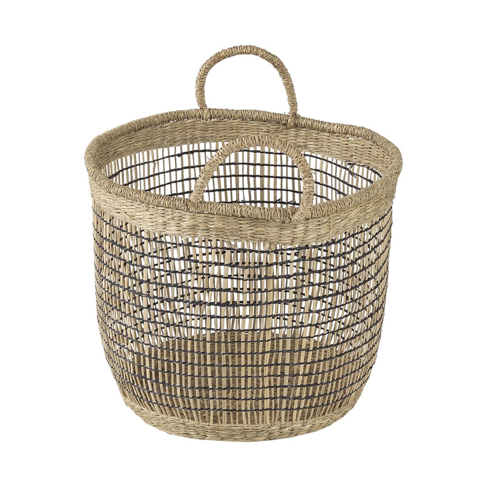 Set of Three Light Brown Wicker Basket