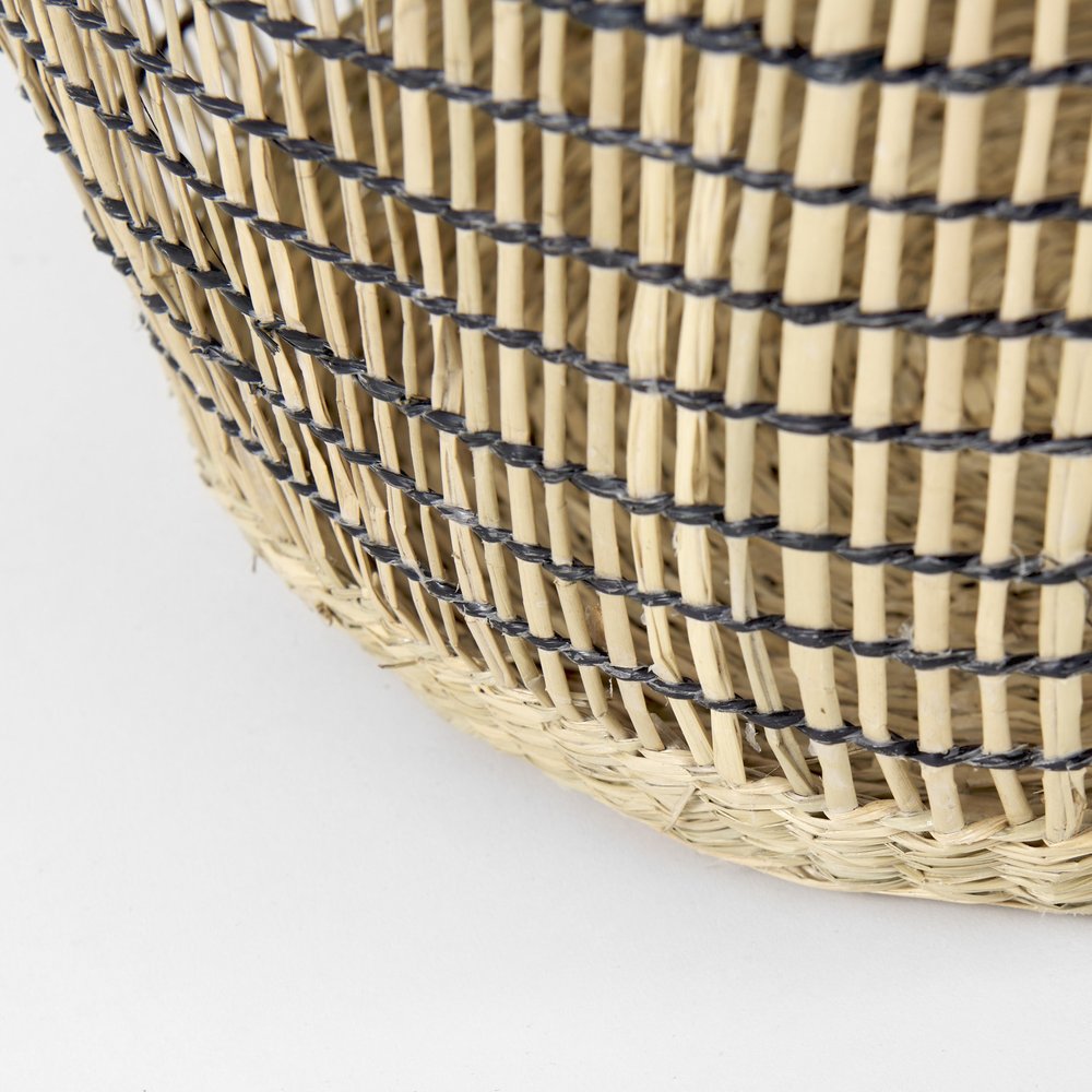 Set of Three Light Brown Wicker Basket