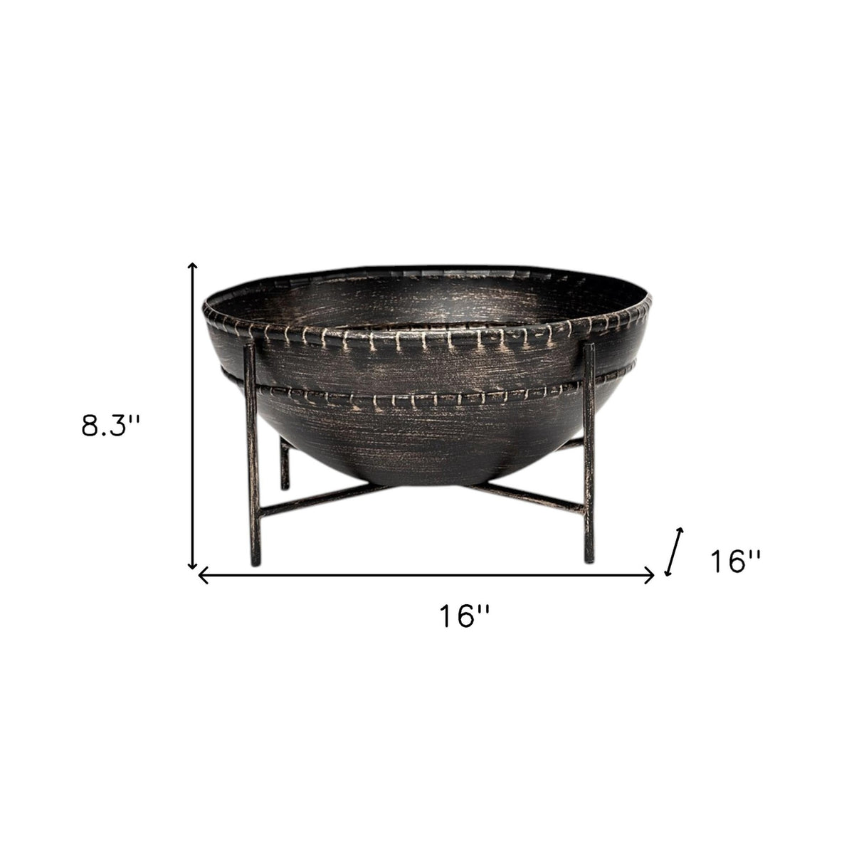 Set of Two Black Metal Decorative Bowl