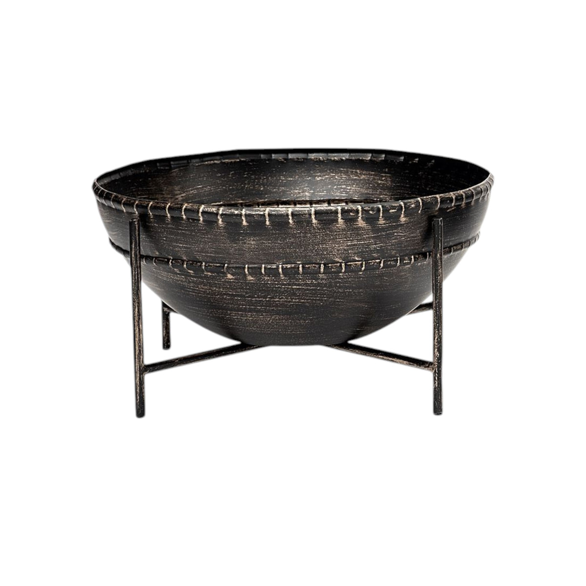 Set of Two Black Metal Decorative Bowl