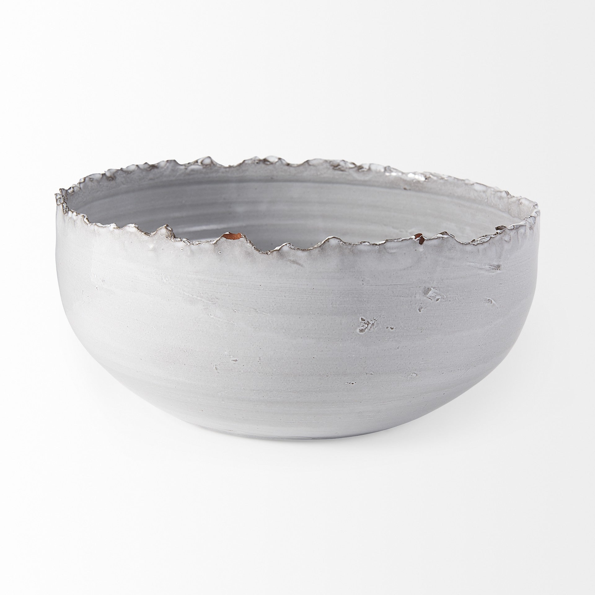 Artisan Gray White Ceramic Centerpiece Bowl