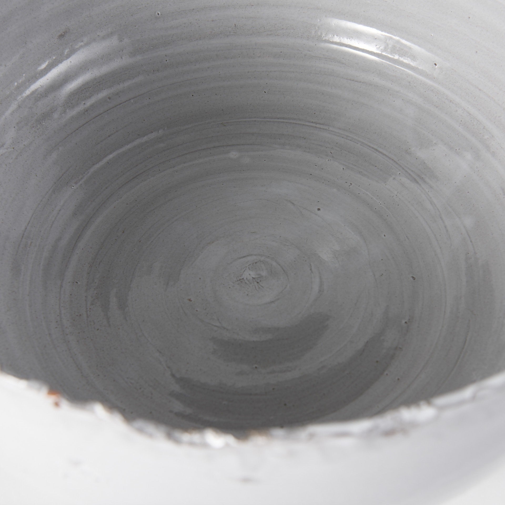 Artisan Gray White Ceramic Centerpiece Bowl