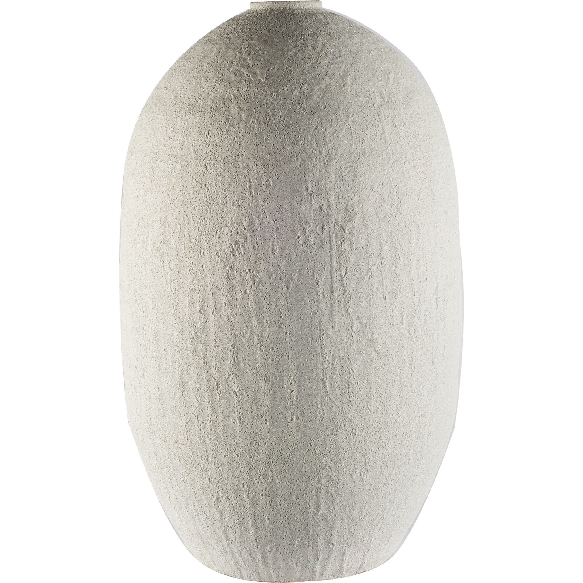 32" Narrow White Textured Ceramic Vase