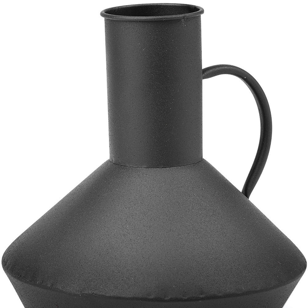 8" Black Metal Decorative Jug Tabletop Sculpture