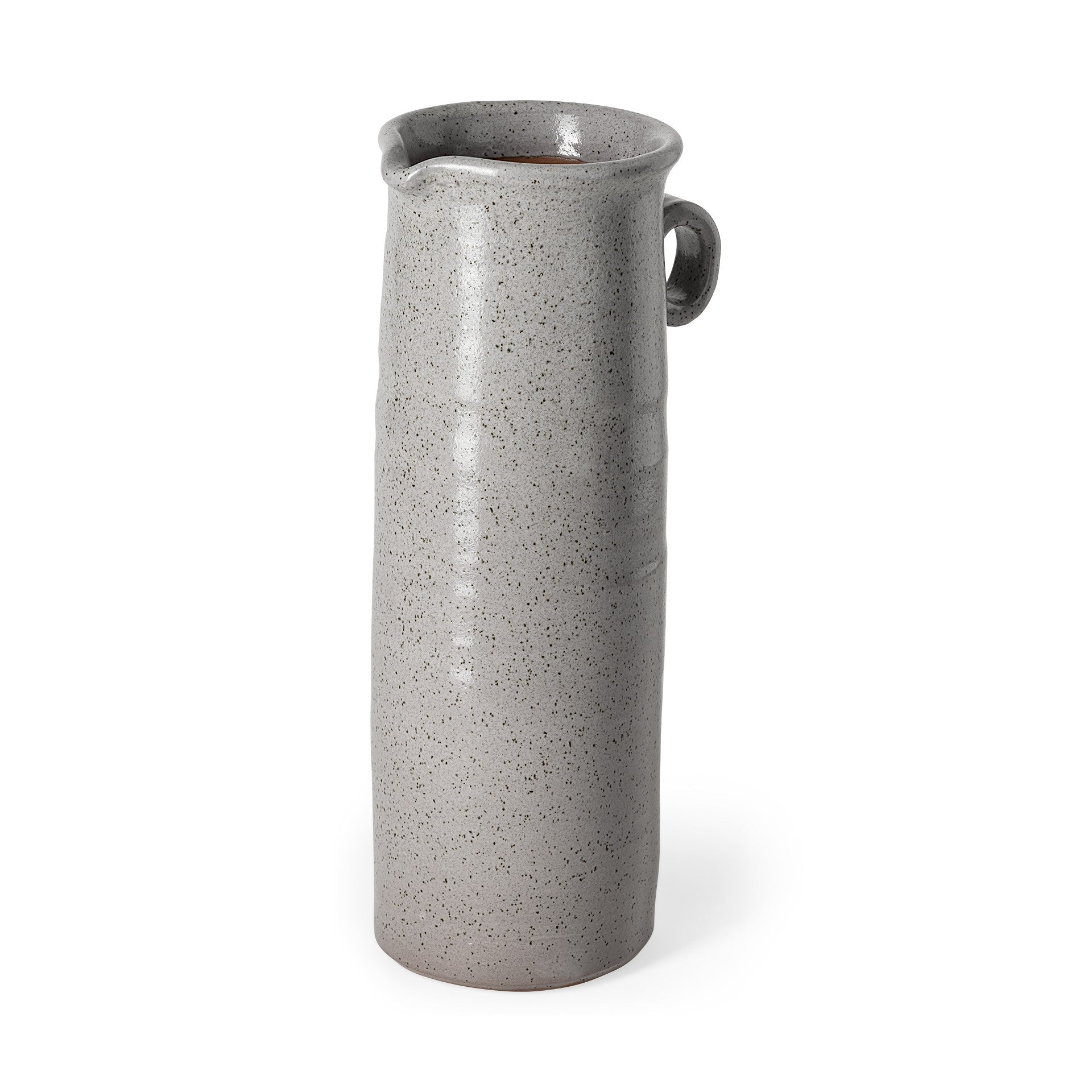 12" Gray Cylinder Ceramic Urns Jars