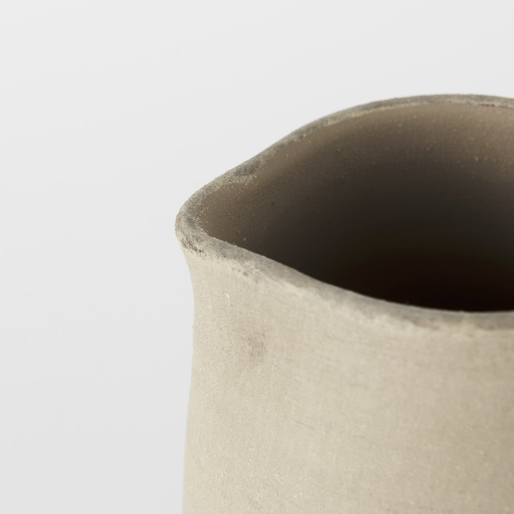 10" Rustic Organic White And Natural Decorative Jug