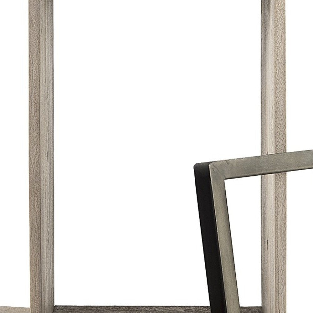 Set of Two Brown Solid and Manufactured Wood Two Tier Floating Bookcase