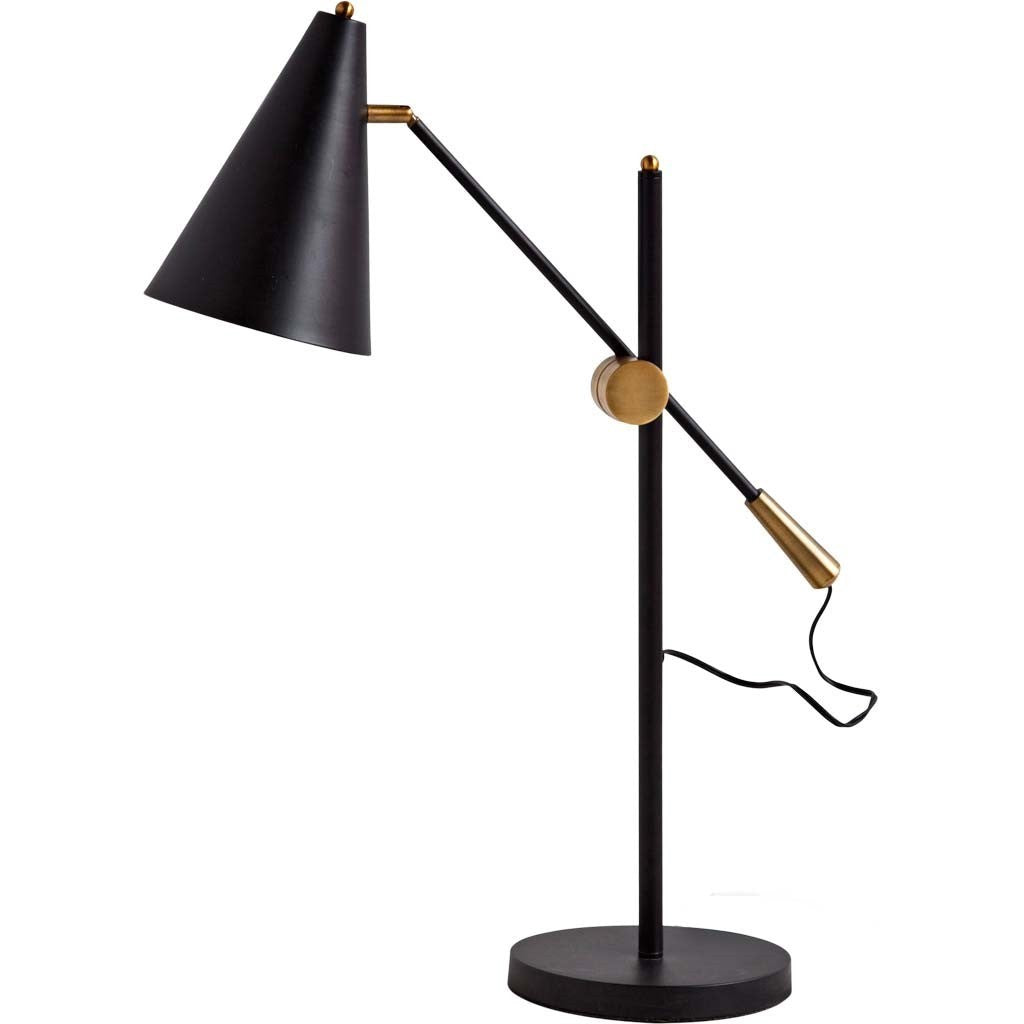 26" Black Lamp Base LED With Black Shade