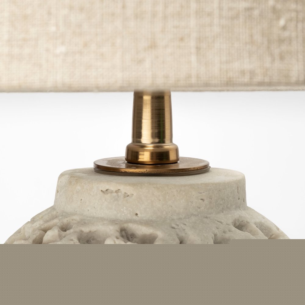 26" Beige Faux Coral Table Lamp With Empire Shade