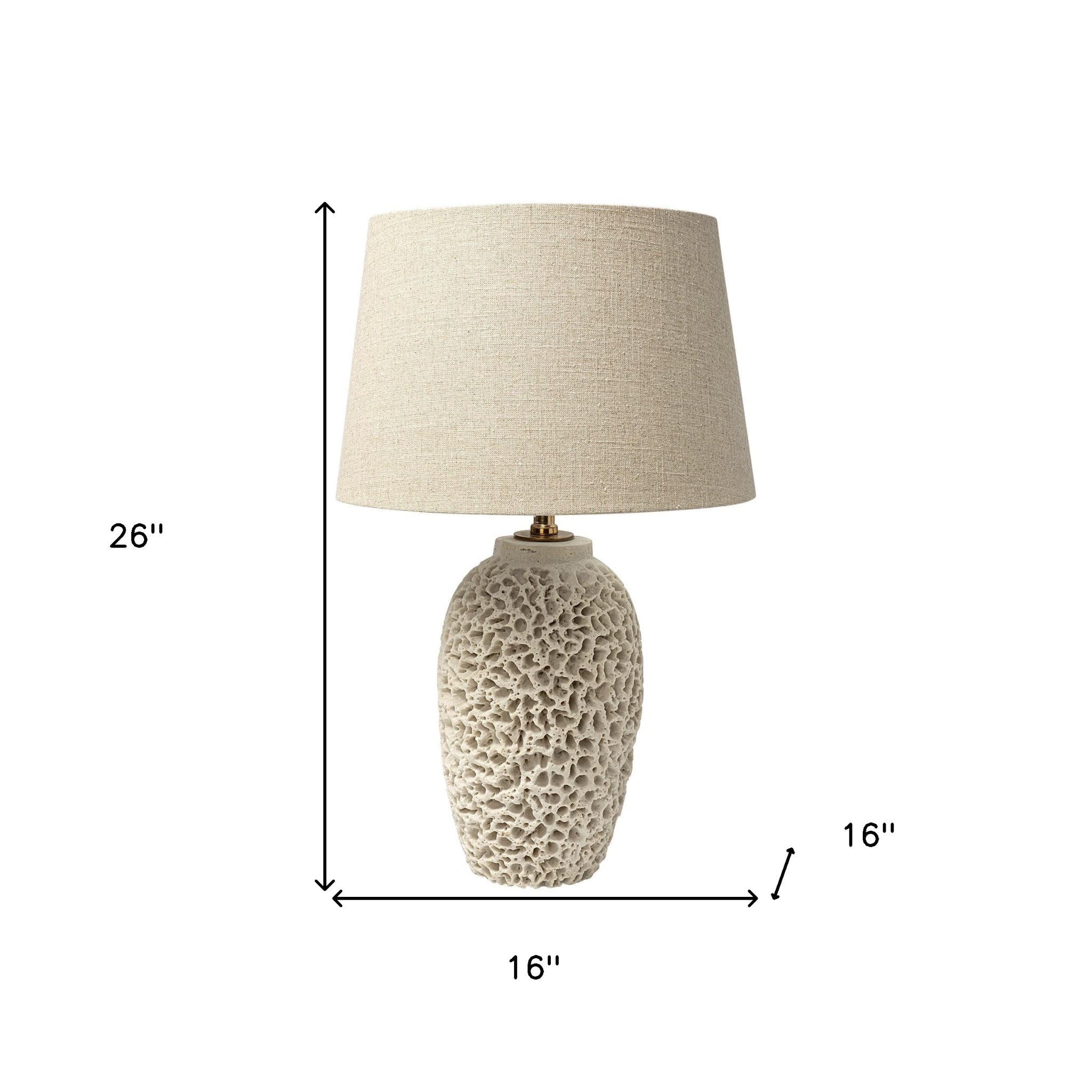 26" Beige Lamp Base LED With Champagne Shade