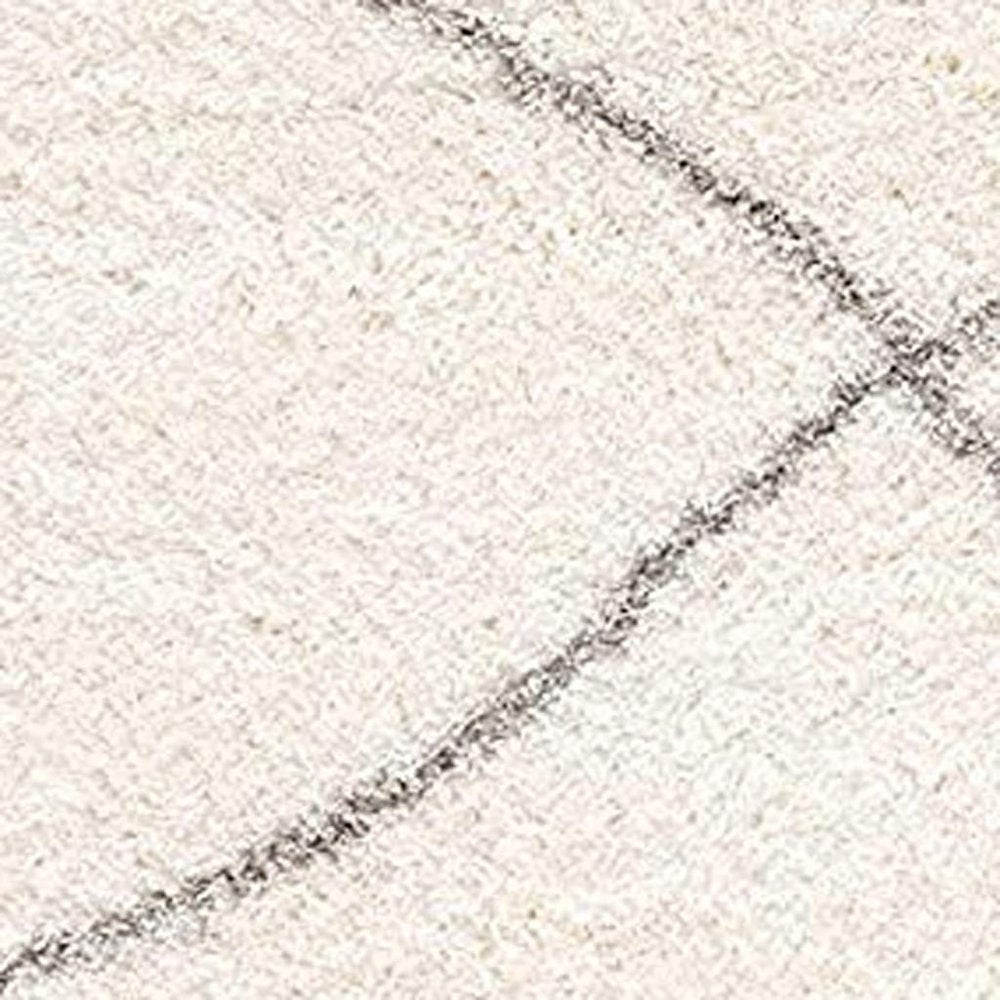 5' X 8' Ivory Modern Uneven Lattice Area Rug
