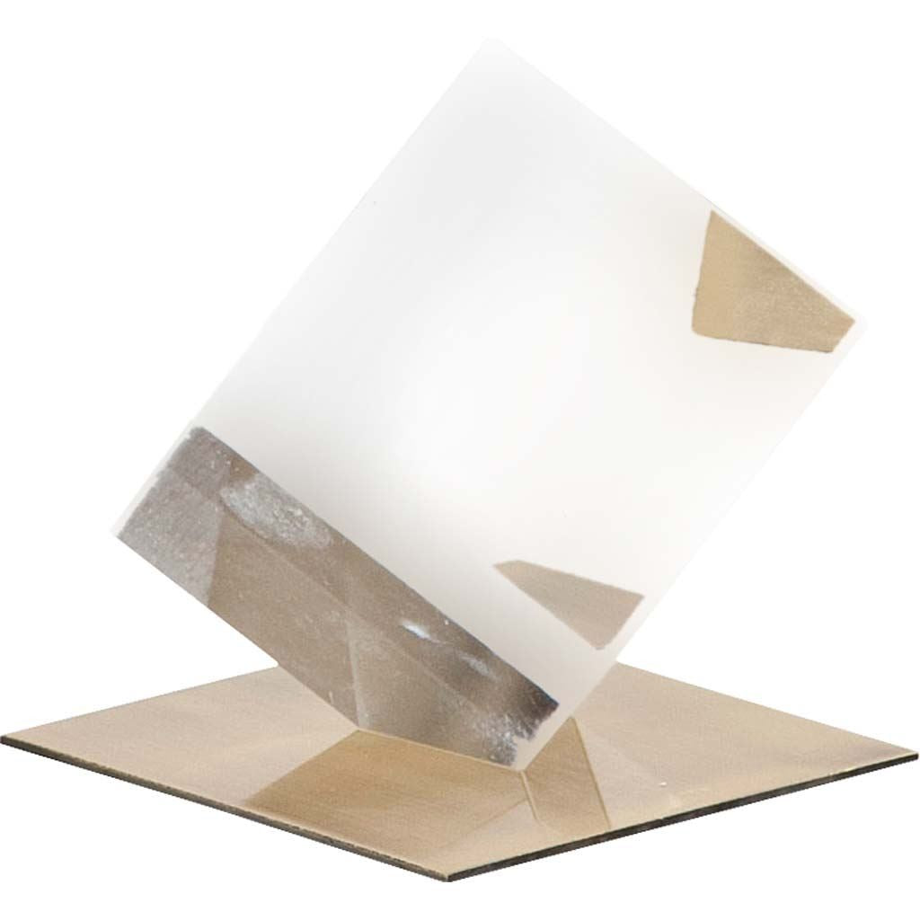5" Optical Glass Cube And Gold Sculpture