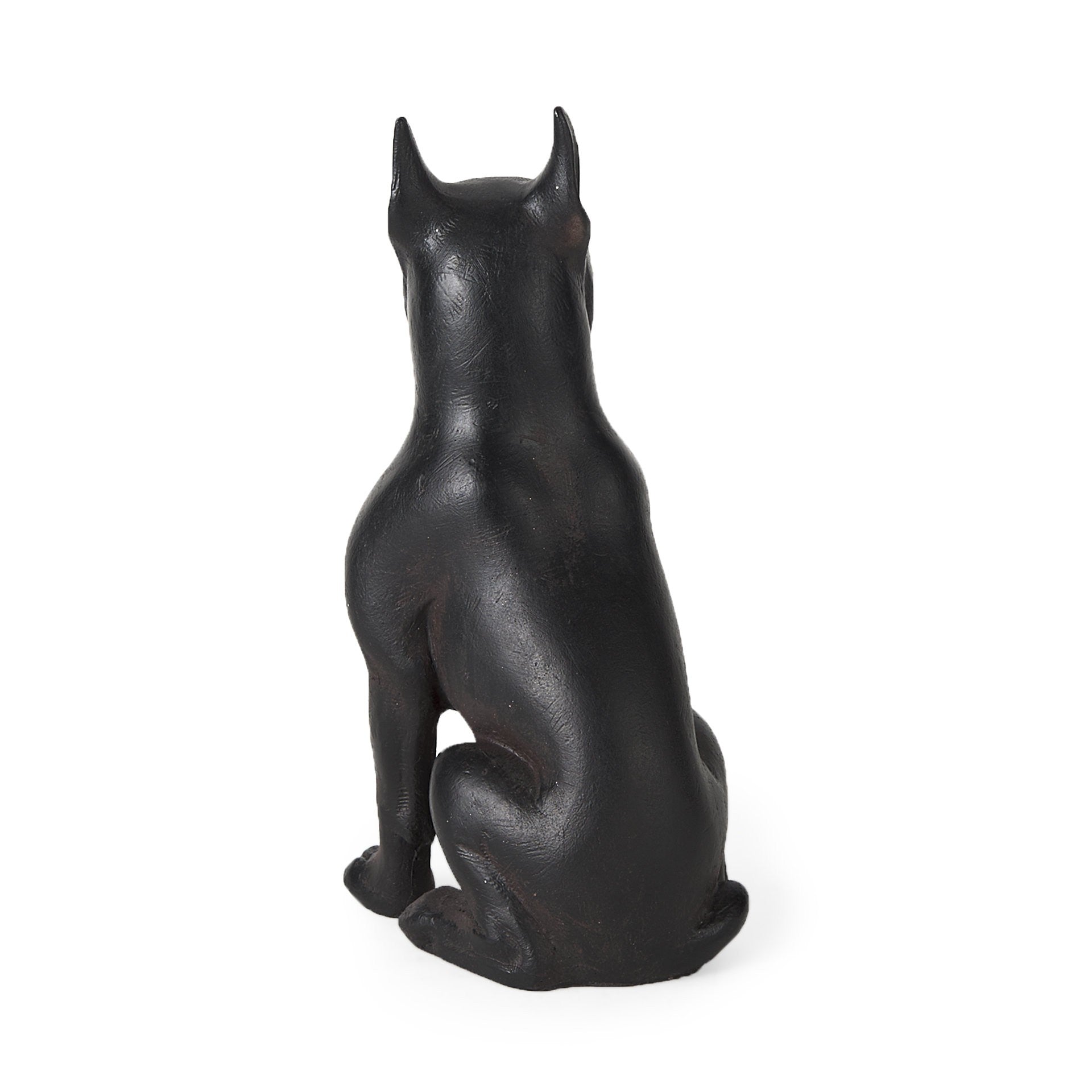 Black Resin Boxer Dog Shaped Decor Piece