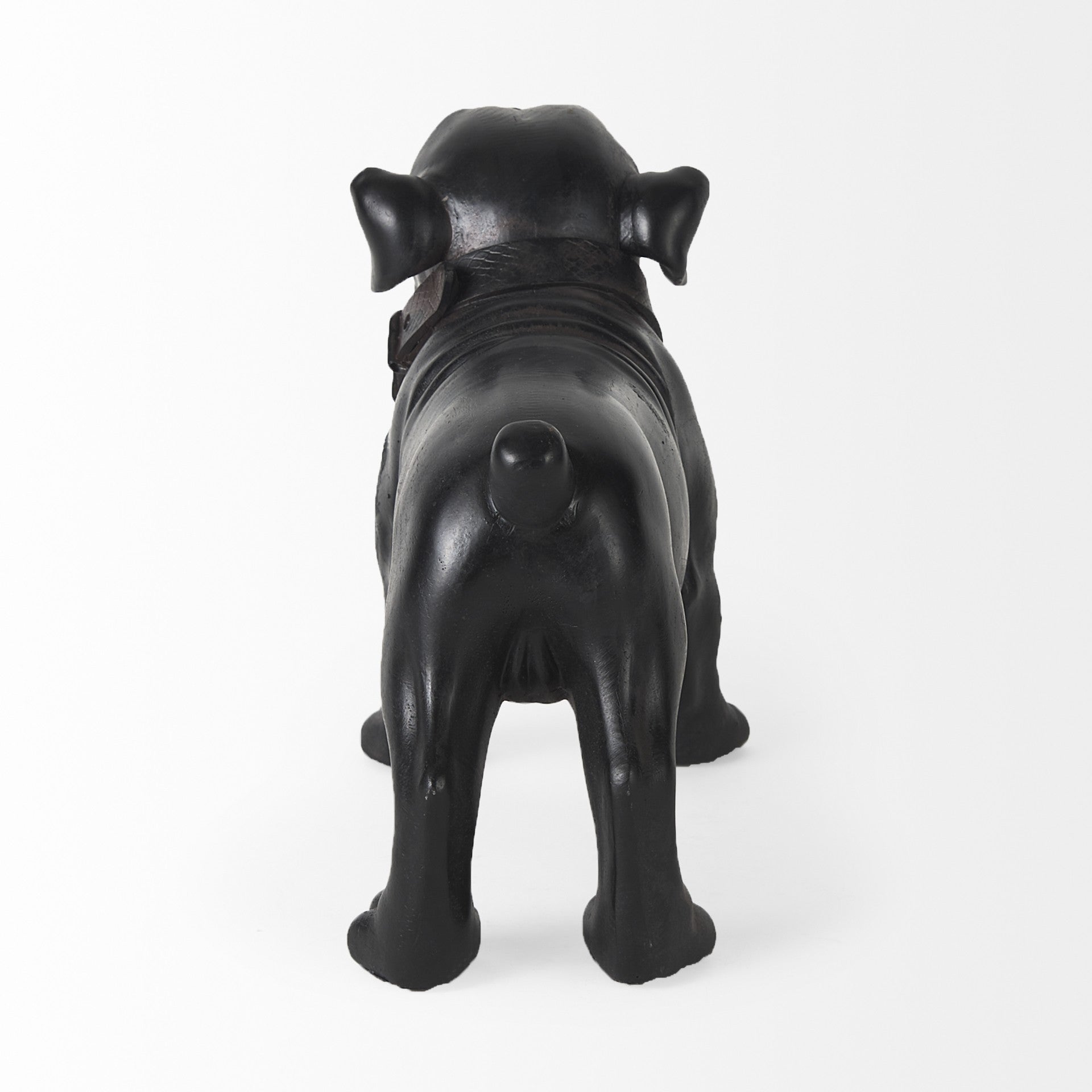 Black Resin Bulldog Sculpture