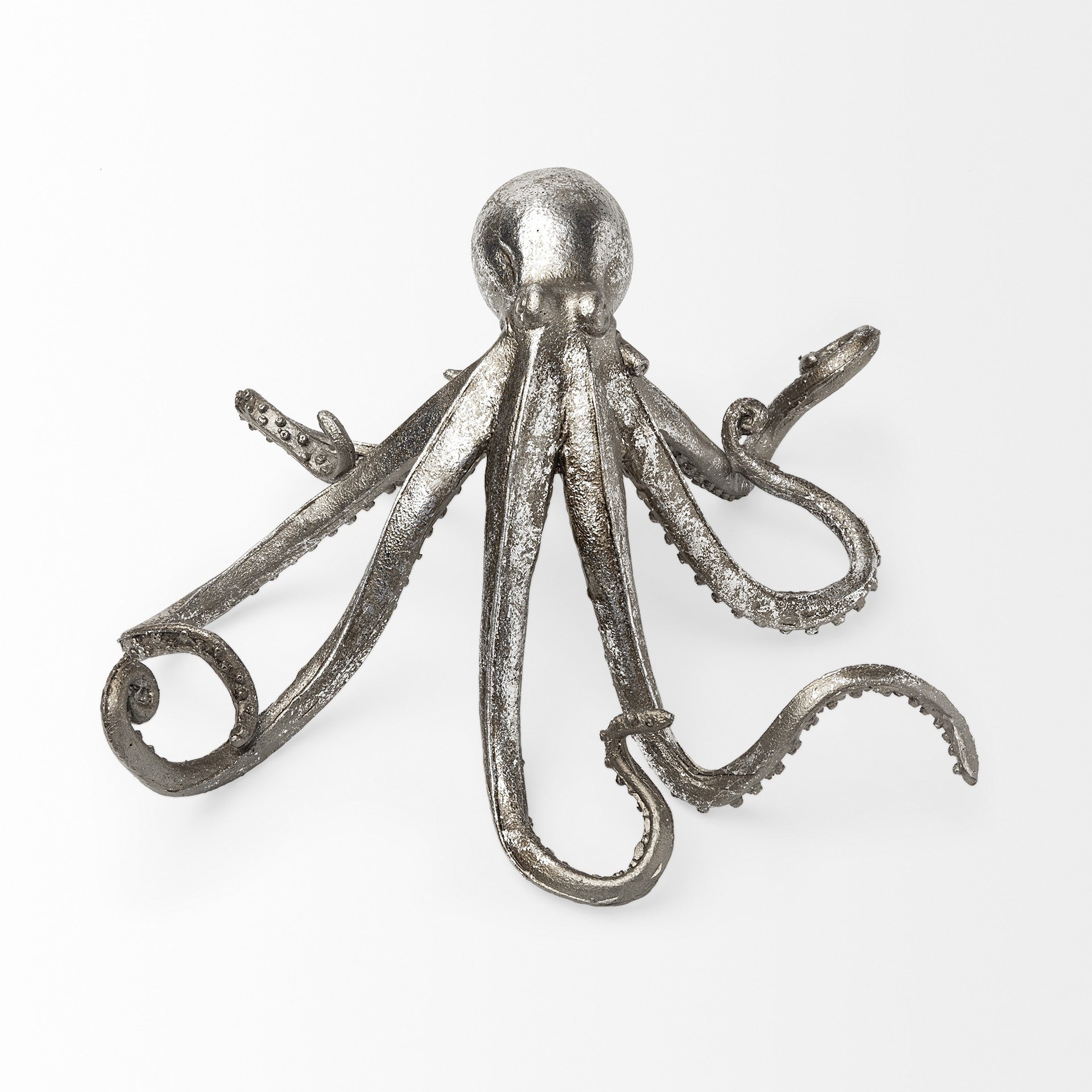 Silver Resin Octopus Sculpture